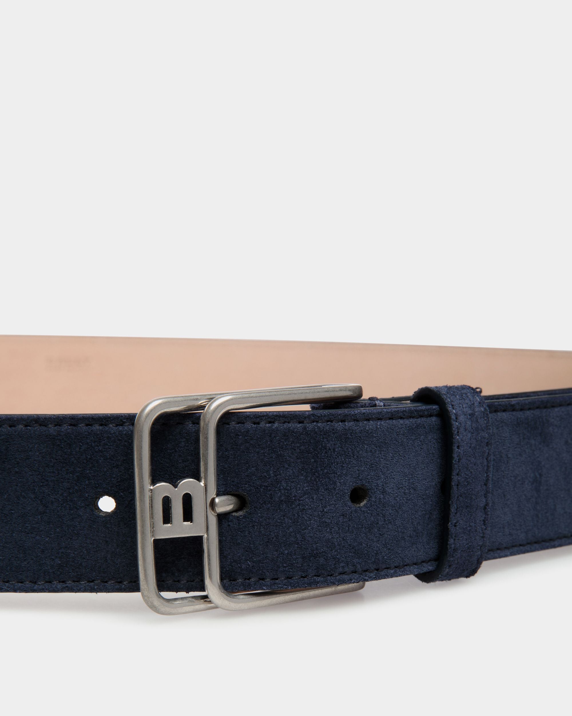 Belt In Blue Leather - Men's - Bally - 03