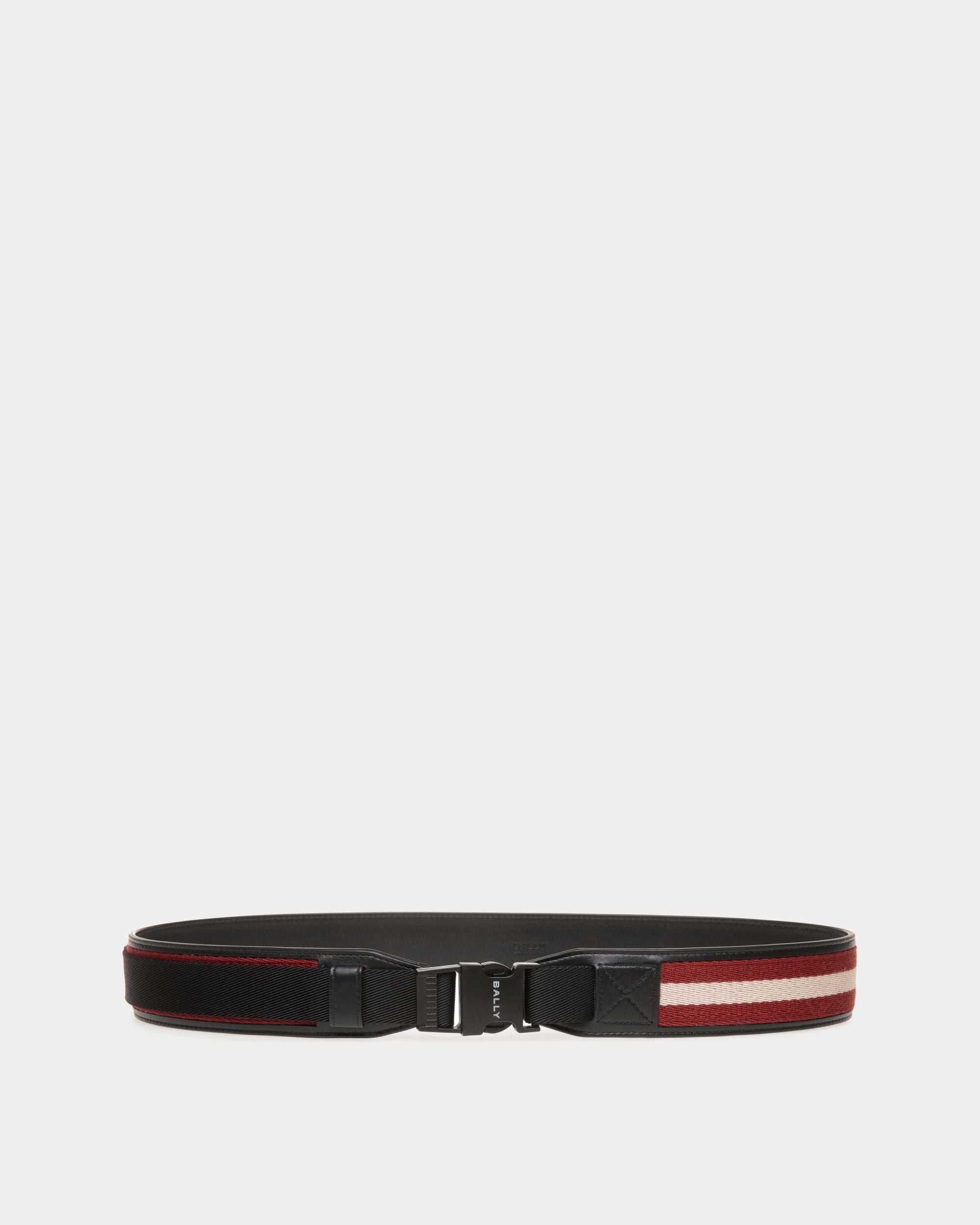 Cinturón Tobyn 40 Mm De Piel Y Tejido Sintético En Rojo, Blanco Y Negro - Hombre - Bally - 01
