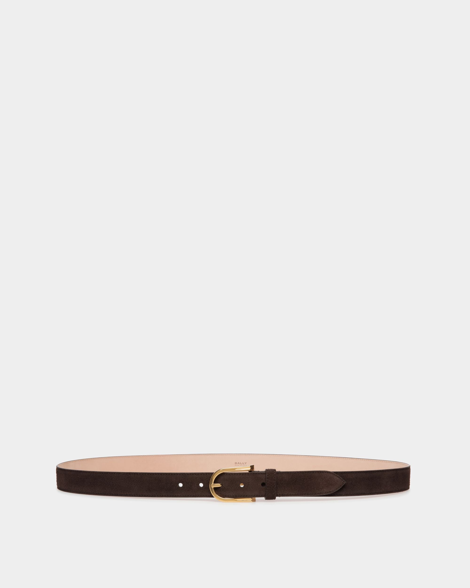 Udy 30mm Belt in Ebano Suede - Men's - Bally - 01
