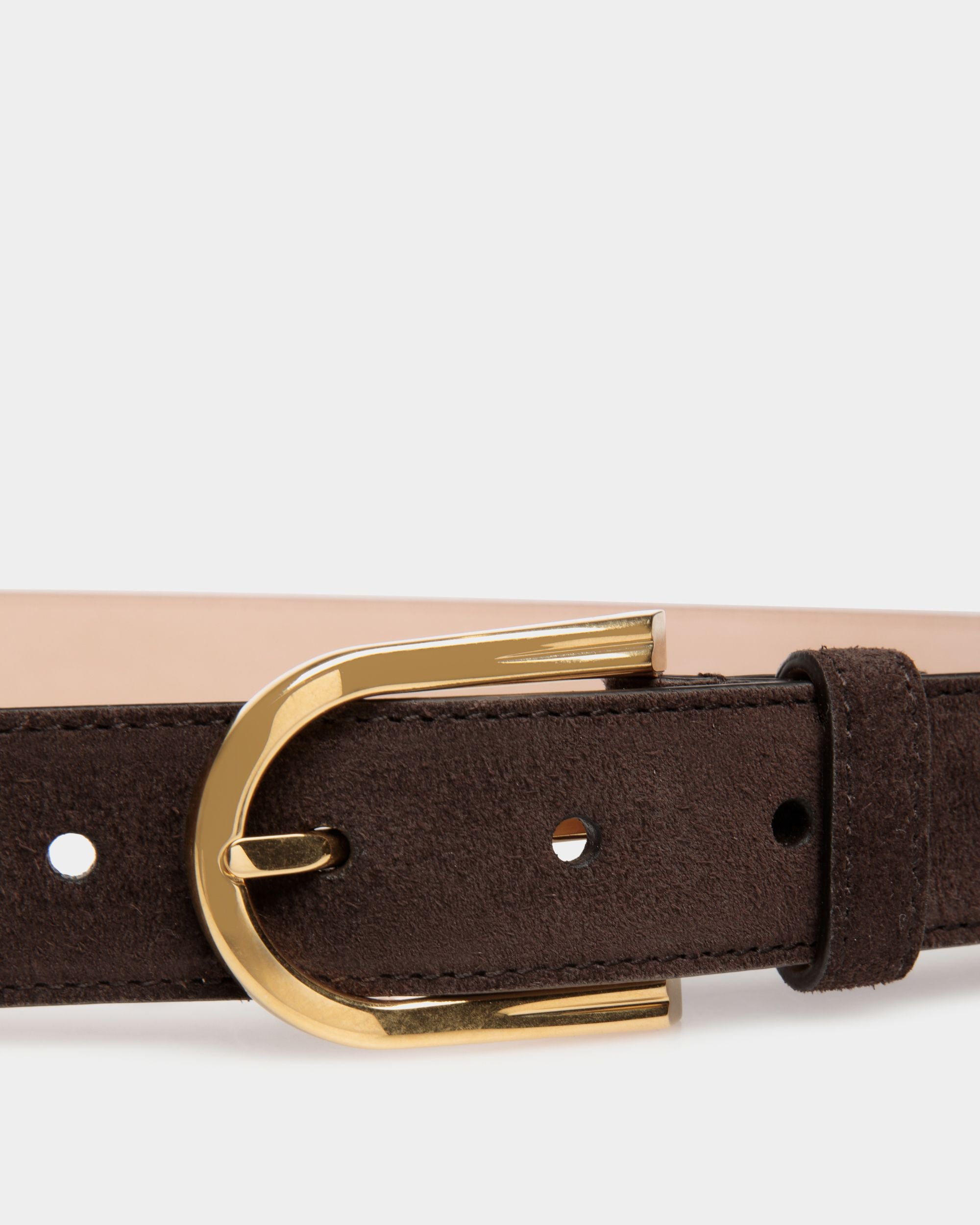 Udy 30mm Belt in Ebano Suede - Men's - Bally - 03