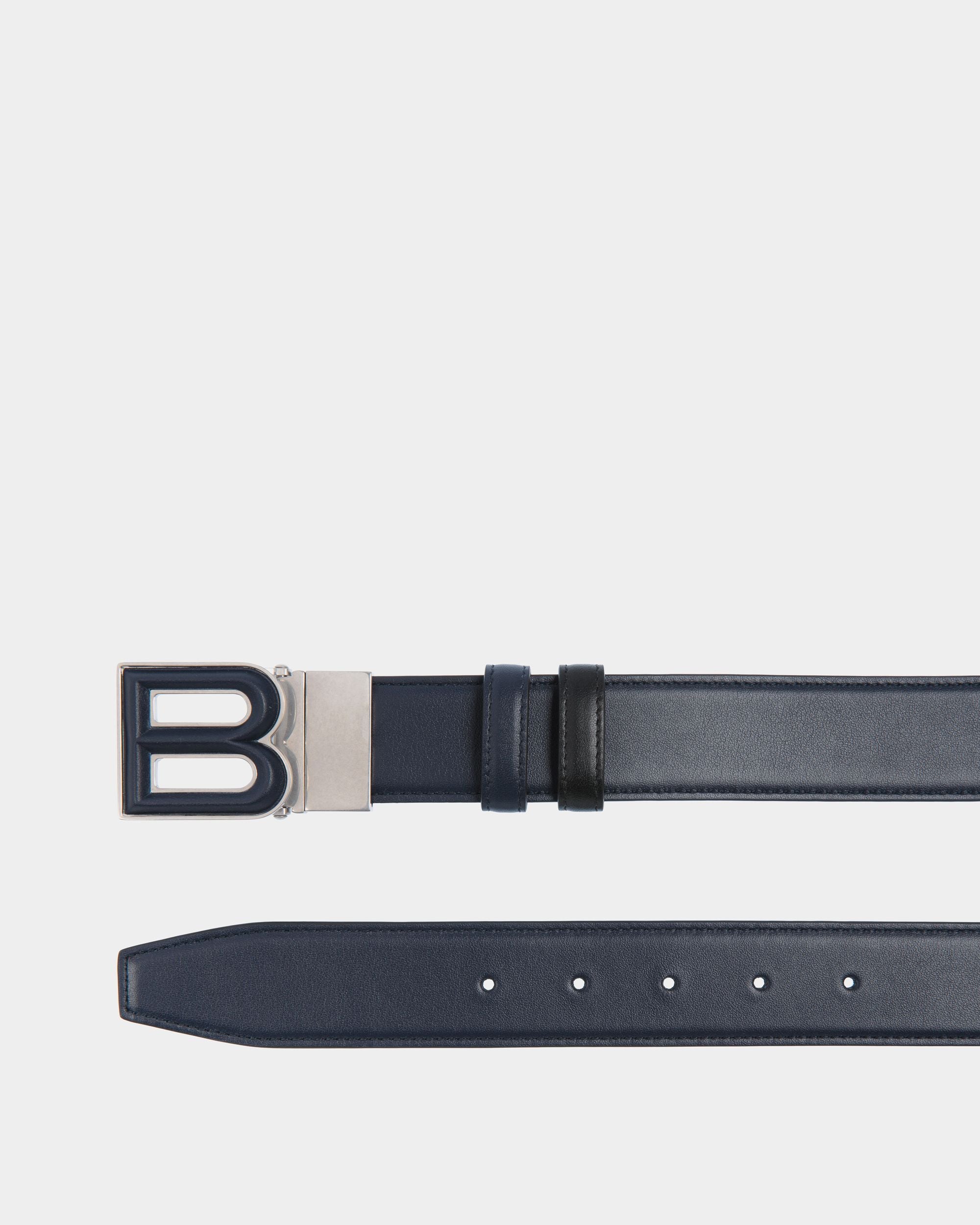 Cinturón Reversible Y Ajustable B Bold 35 Mm De Piel Navy Blue Y Negra - Hombre - Bally - 02