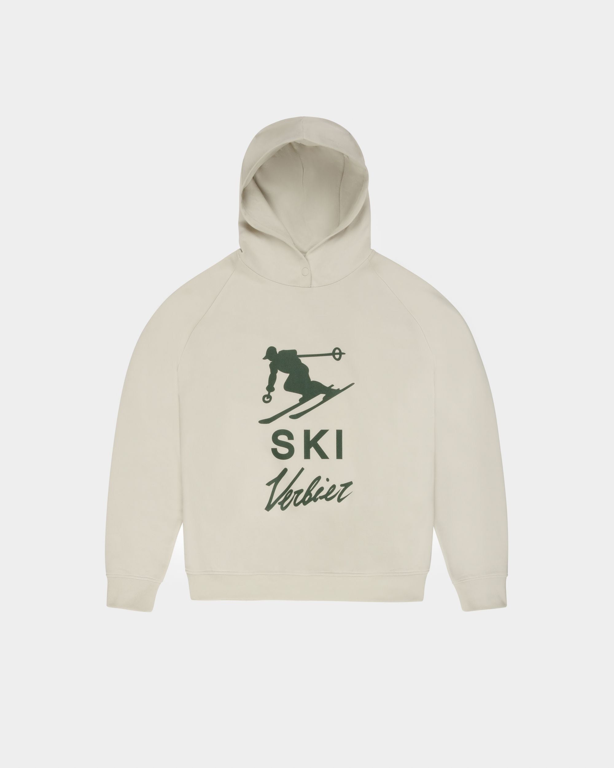 Sudadera Con Capucha De La Colección Curling De Algodón Gris Con Estampado Ski Verbier - Hombre - Bally - 01