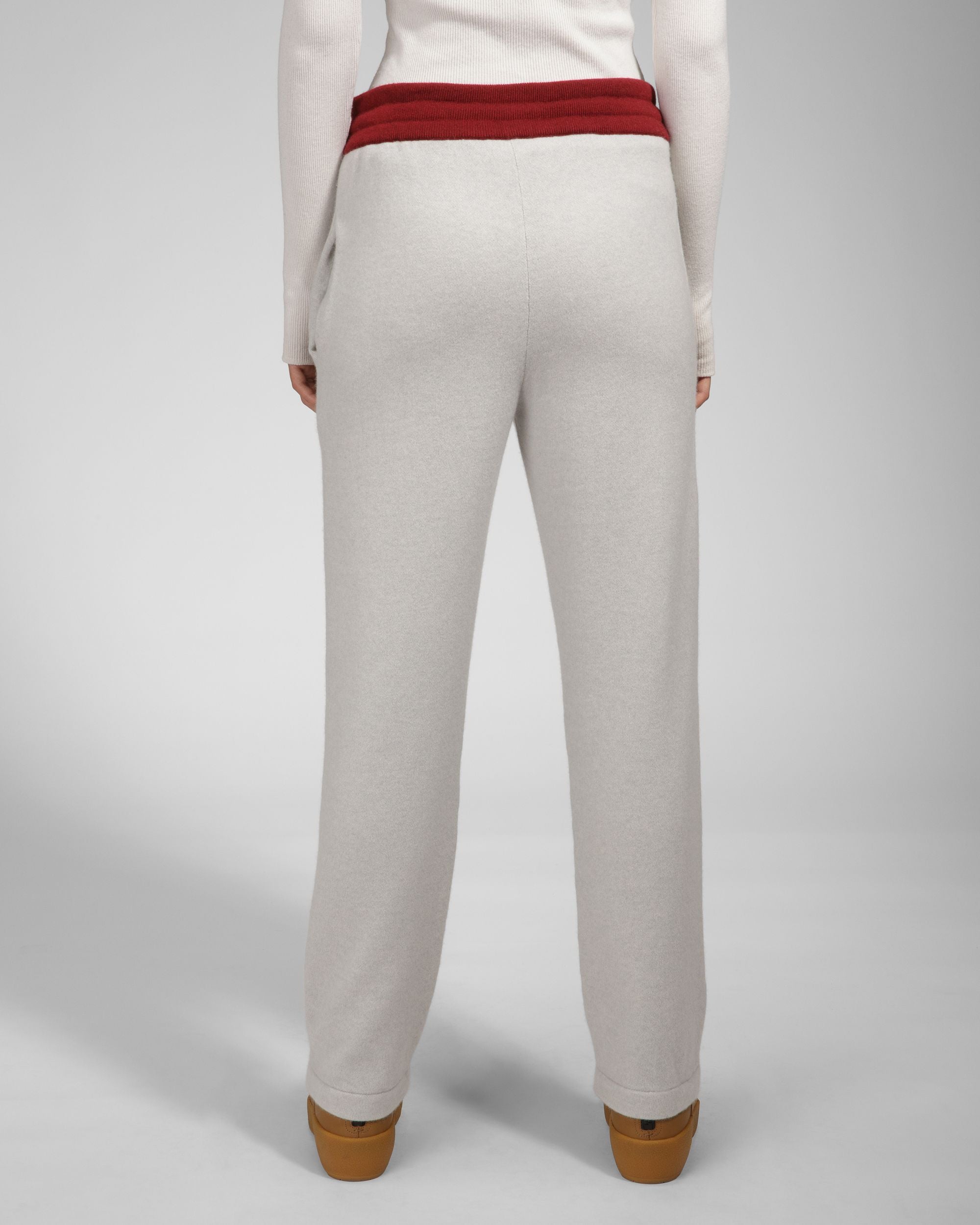 Pantalón De La Colección Curling De Cachemira Light Grey Y Rojo - Hombre - Bally - 04