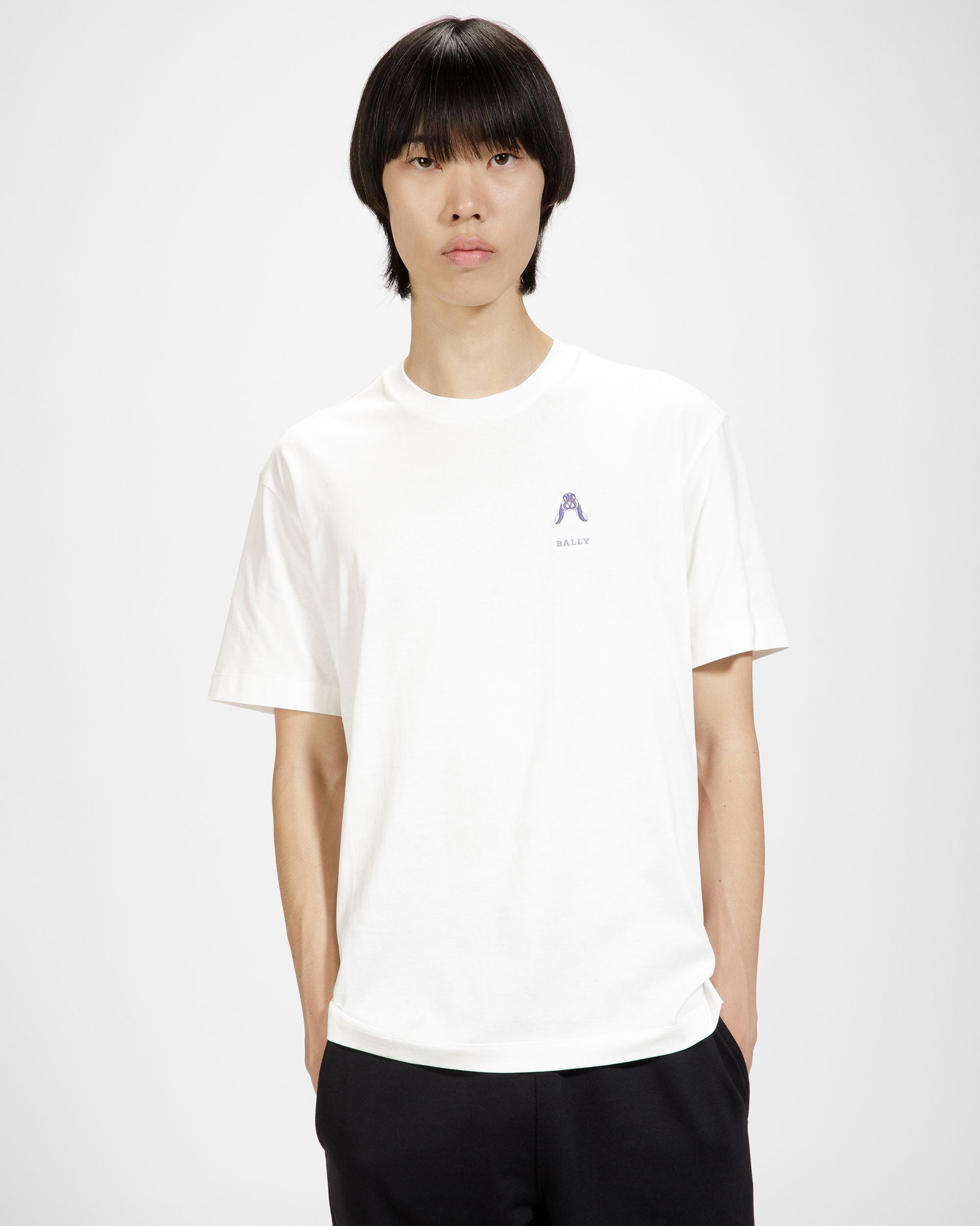 Camiseta Con Logotipo De Conejo Bordado - Hombre - Bally - 01