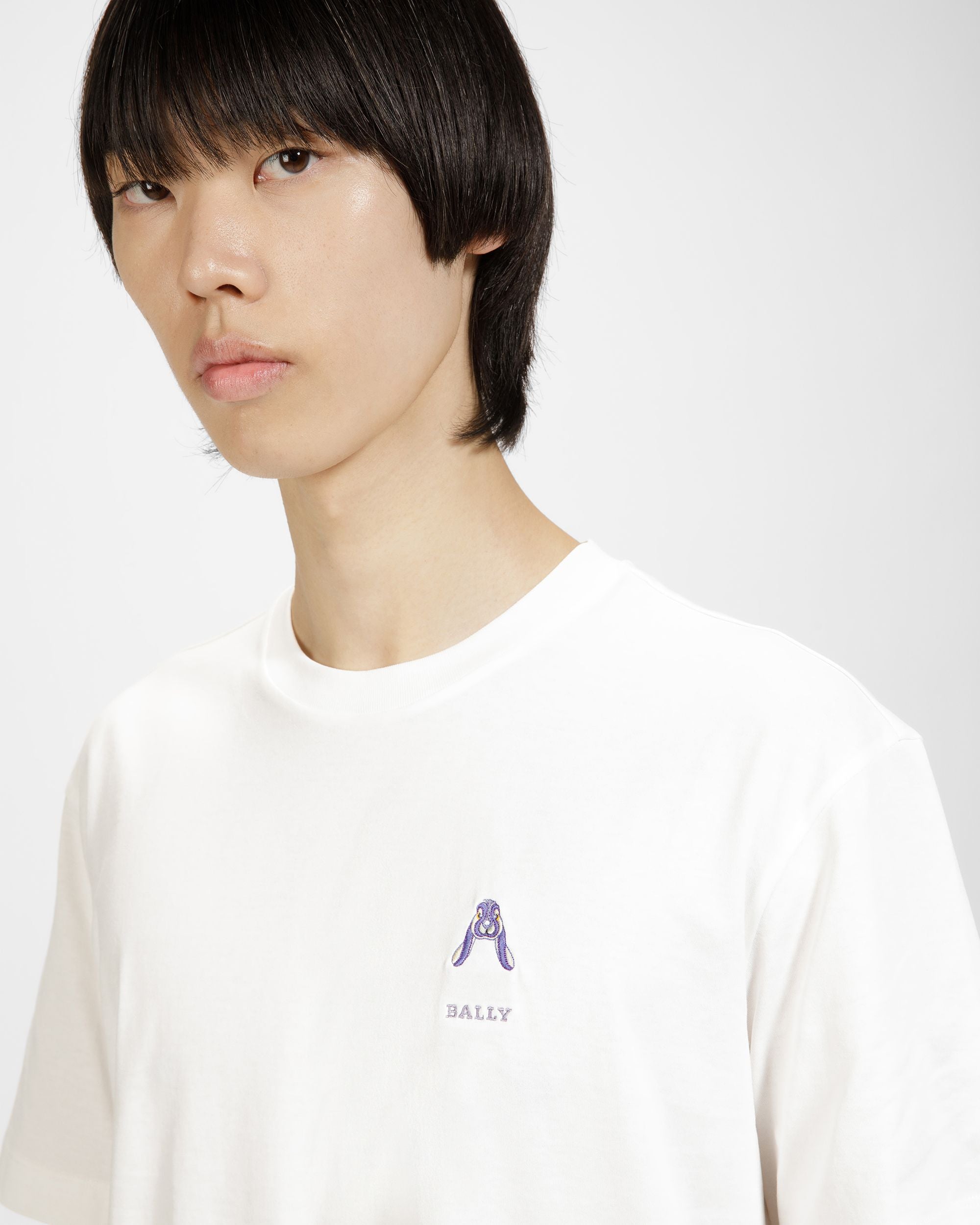 Camiseta Con Logotipo De Conejo Bordado - Hombre - Bally - 03