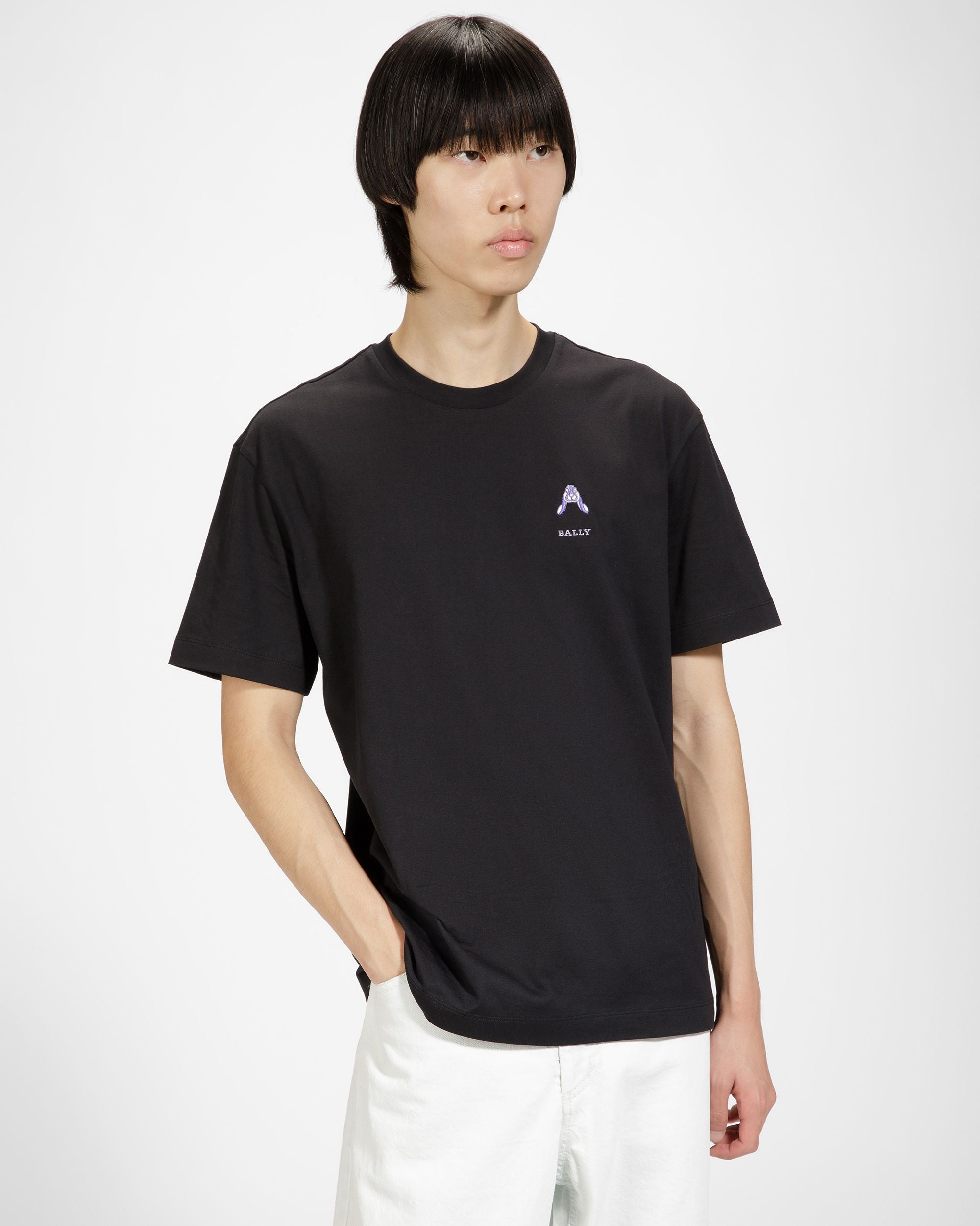 Embroidered Rabbit Logo T-Shirt - Men's - Bally - 01