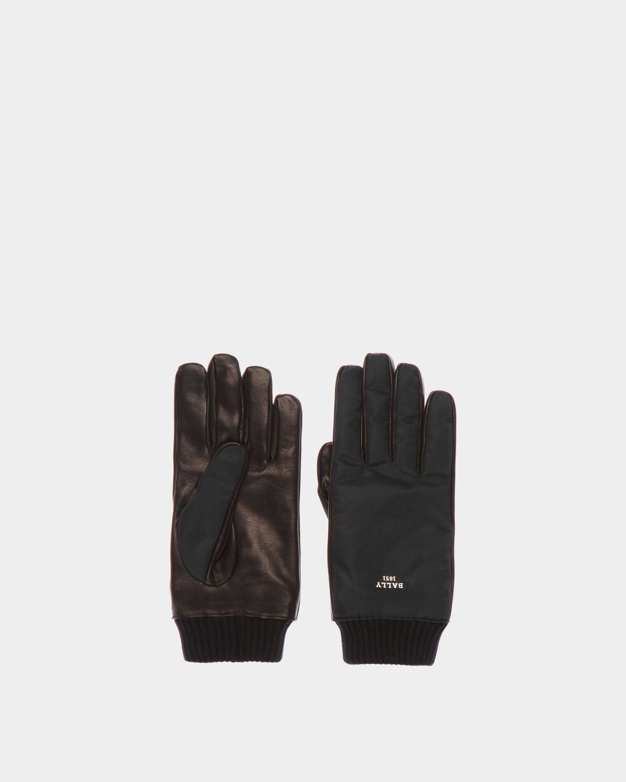 Guantes Con Detalle Del Logotipo De Tela Color Tinta - Hombre - Bally - 01