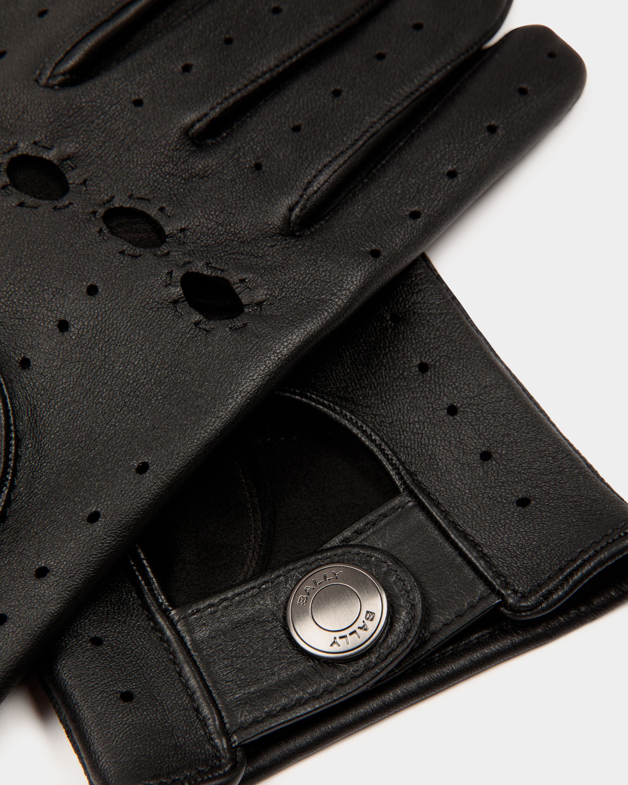 Adrien Brody Travel Collection Gloves In Black Leather - Men's - Bally - 02