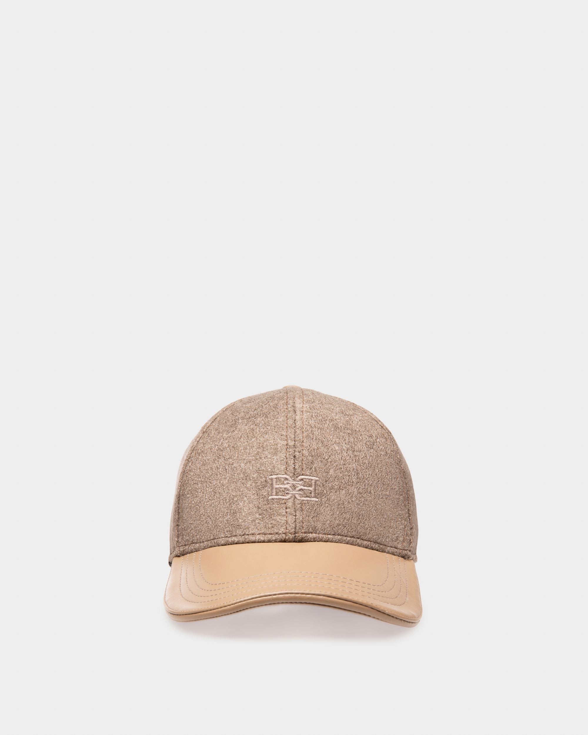 Brushed Baseball Cap In Beige Wool Mix - Men's - Bally - 01