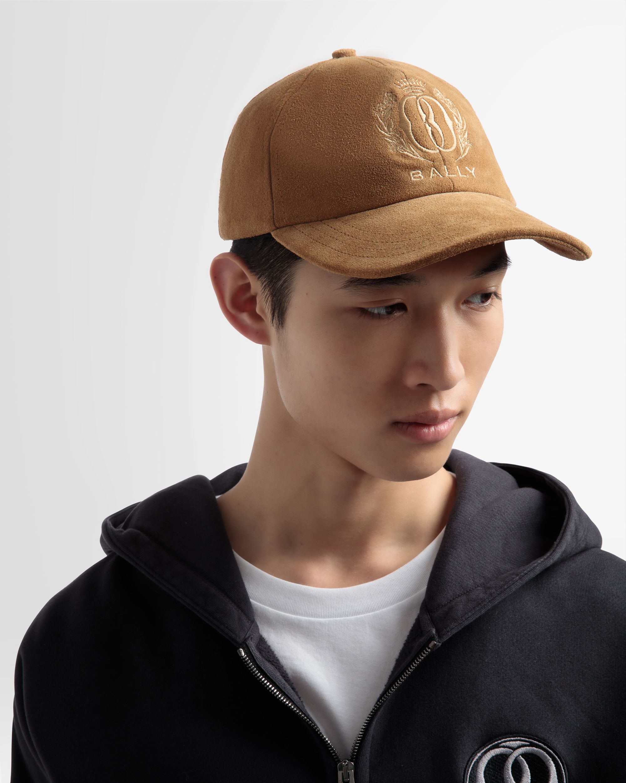 Embroidered Baseball Hat In Desert Leather - Men's - Bally - 02