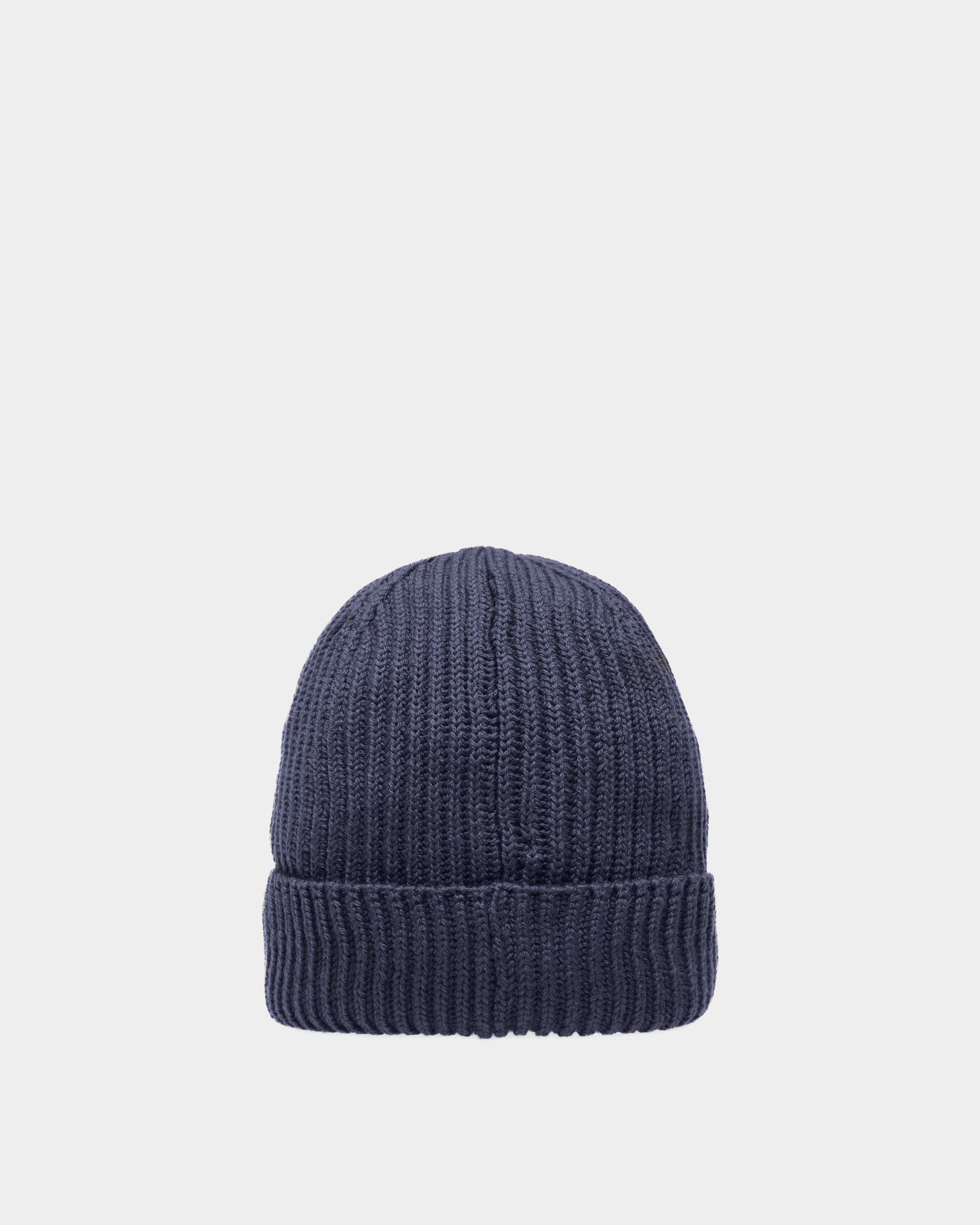 Gorro Acanalado De Color Azul Medianoche - Hombre - Bally - 02