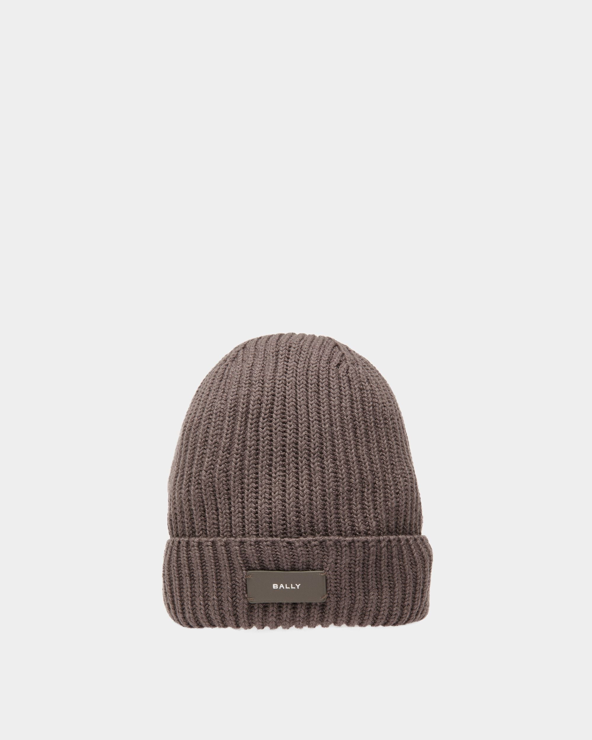 Gorro Acanalado De Lana Color Mineral Oscuro - Hombre - Bally - 01