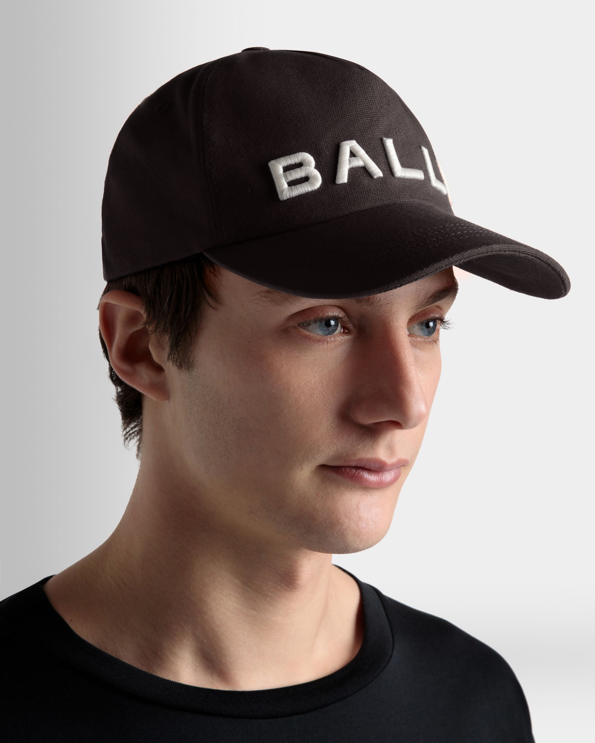 Gorra Con Logo Bordado De Algodón En Negro - Hombre - Bally - 02