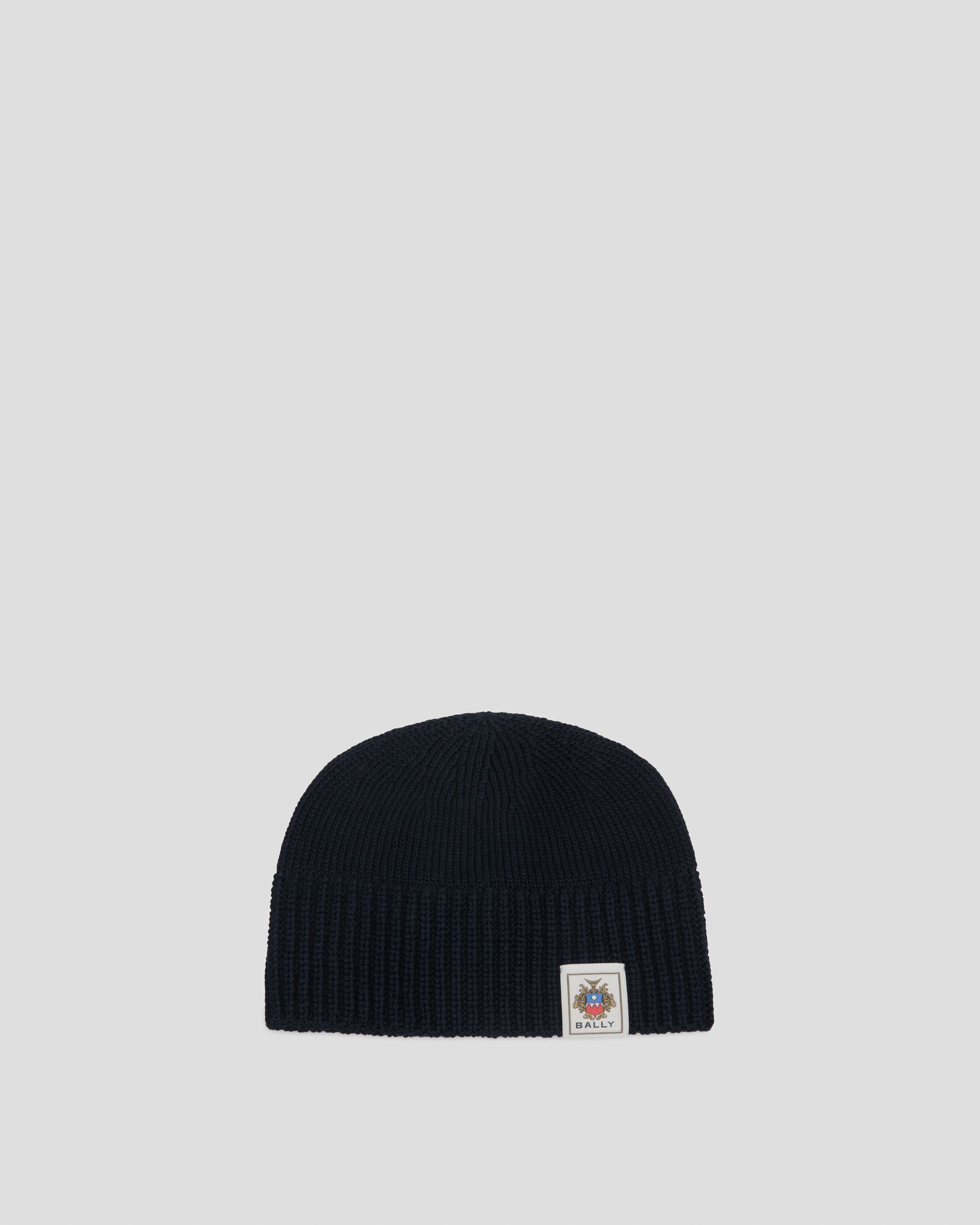 Gorro De Algodón Navy Blue Con Escudo Bally Crest - Hombre - Bally - 01