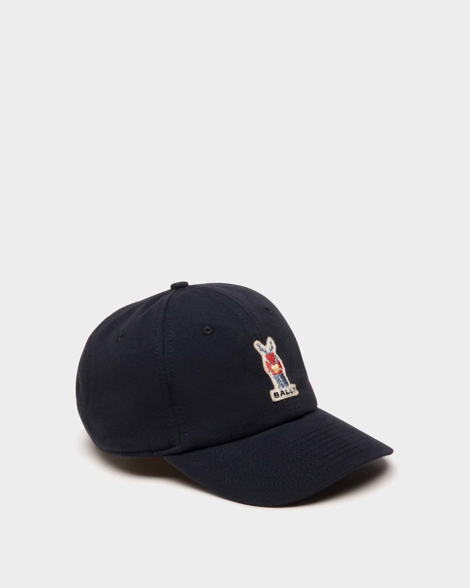 Gorra Con Etiqueta Bally Crest De Algodón Navy Blue - Hombre - Bally - 01