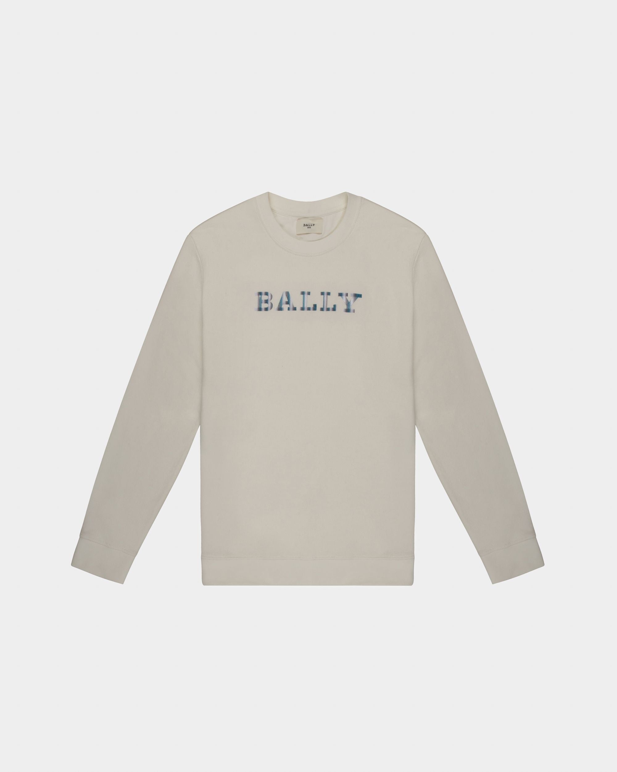 Cutsew Fleece Sweatshirt In Bone Cotton - Men's - Bally - 01