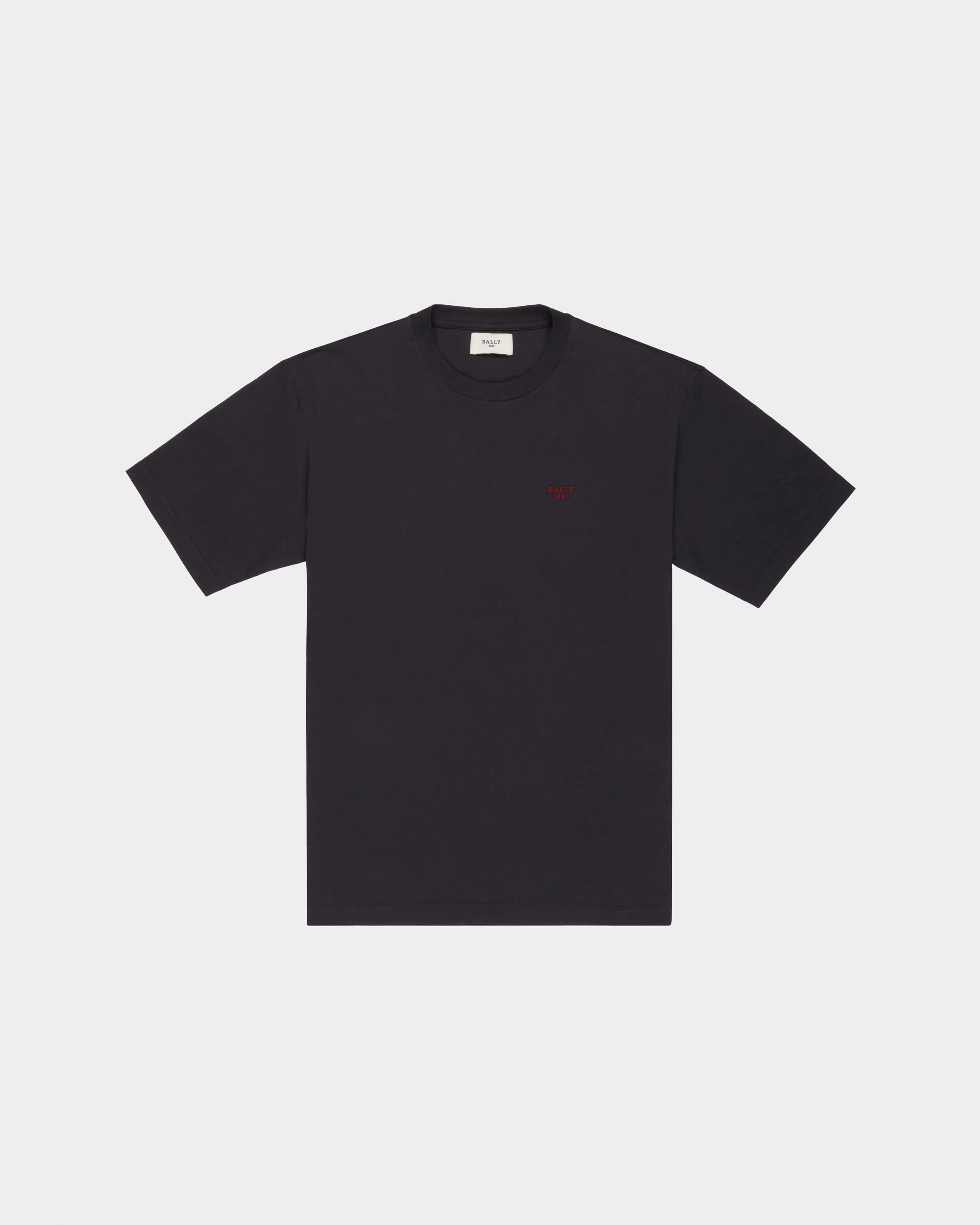 Organic Cotton T-Shirt In Navy - Men's - Bally - 04