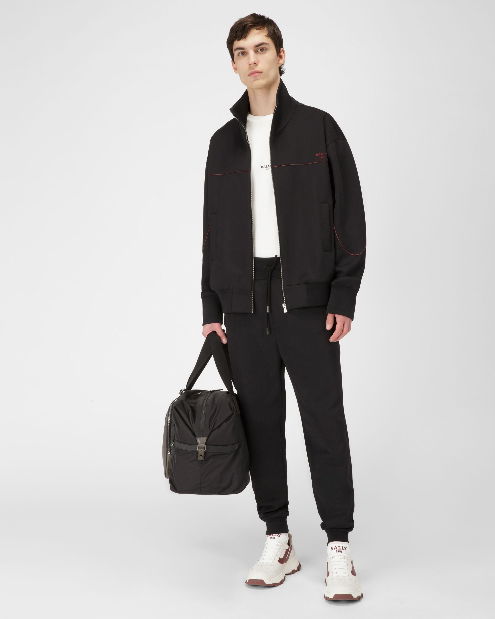 Polyester Mix Sweatshirt In Black - Men's - Bally - 04