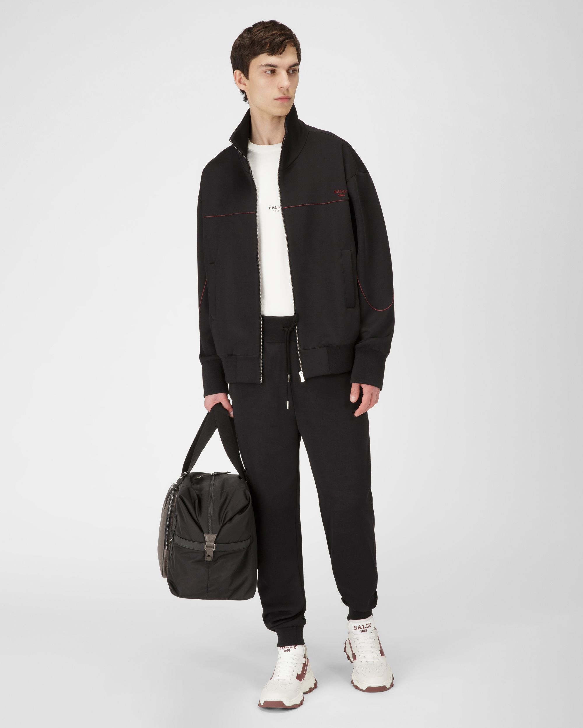 Polyester Mix Sweatpants In Black - Men's - Bally - 04
