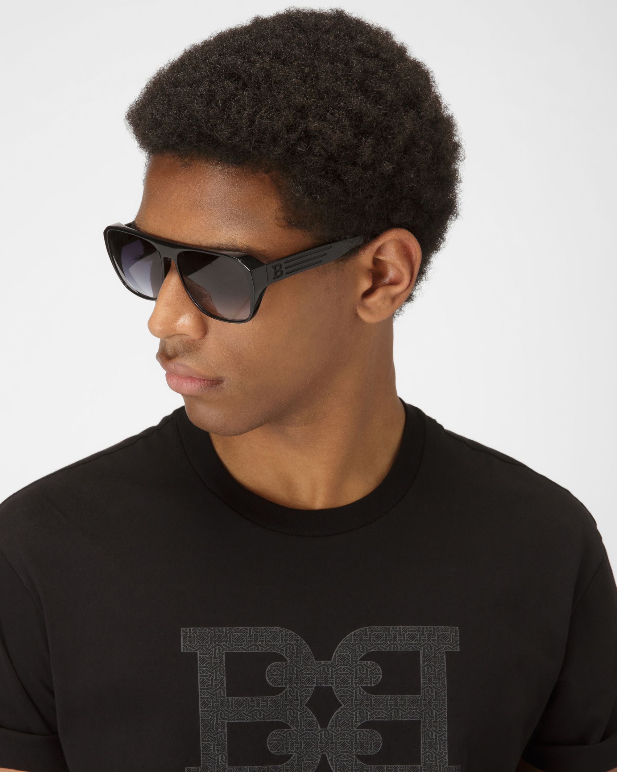 Camiseta De Algodón Ecológico Negro - Hombre - Bally - 02