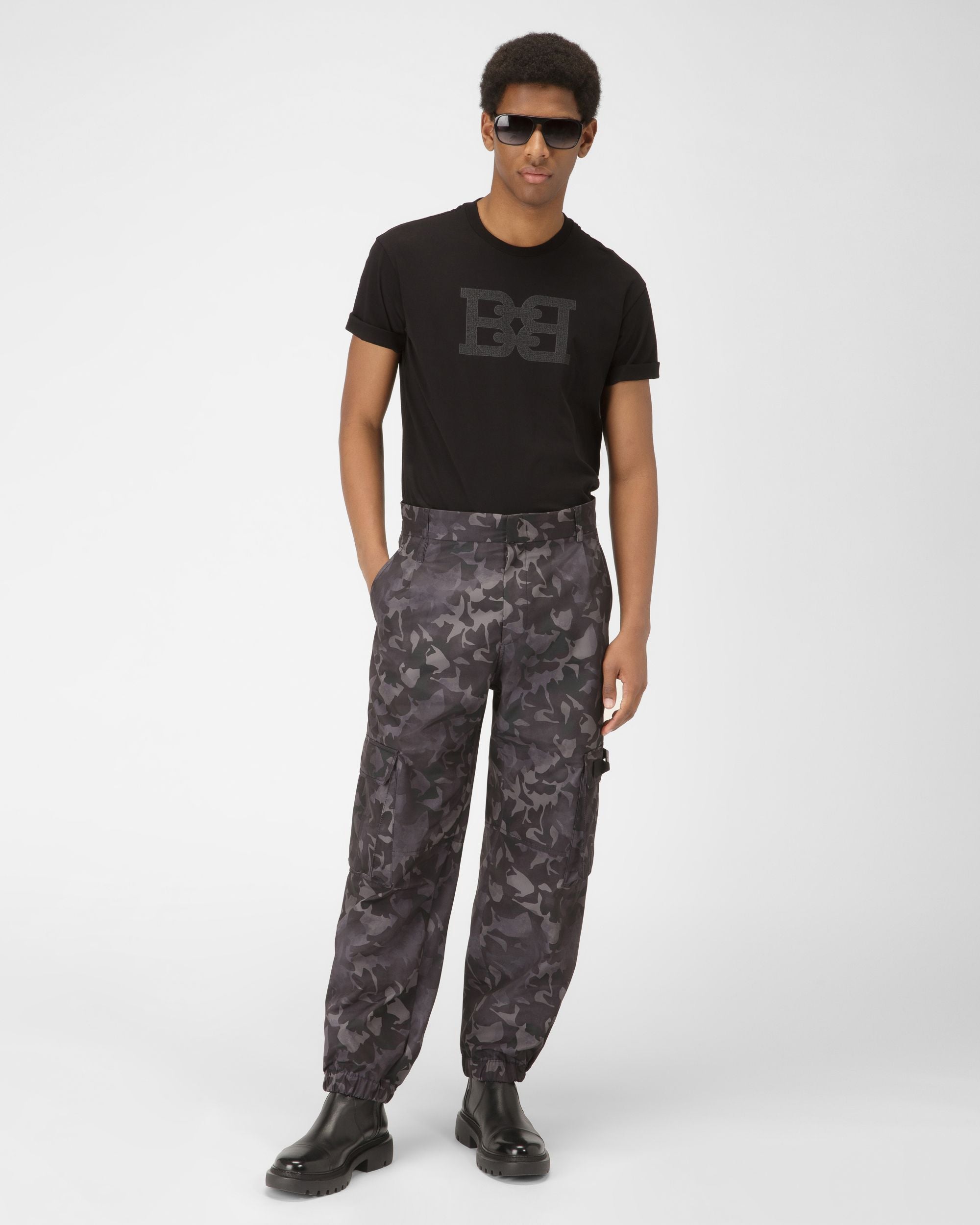 Camiseta De Algodón Ecológico Negro - Hombre - Bally - 05