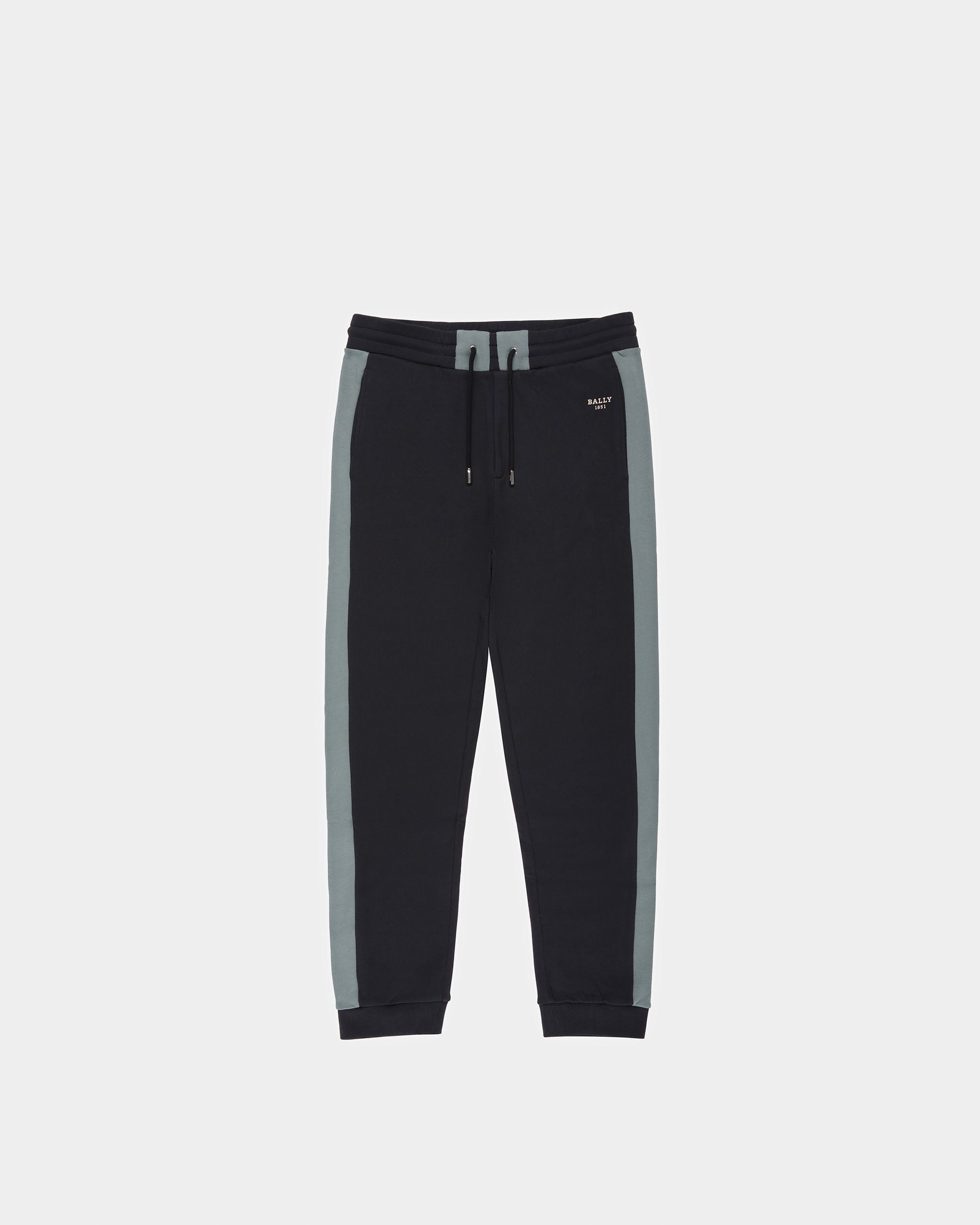 Techno Cotton Trousers In Black & Green - Men's - Bally - 01