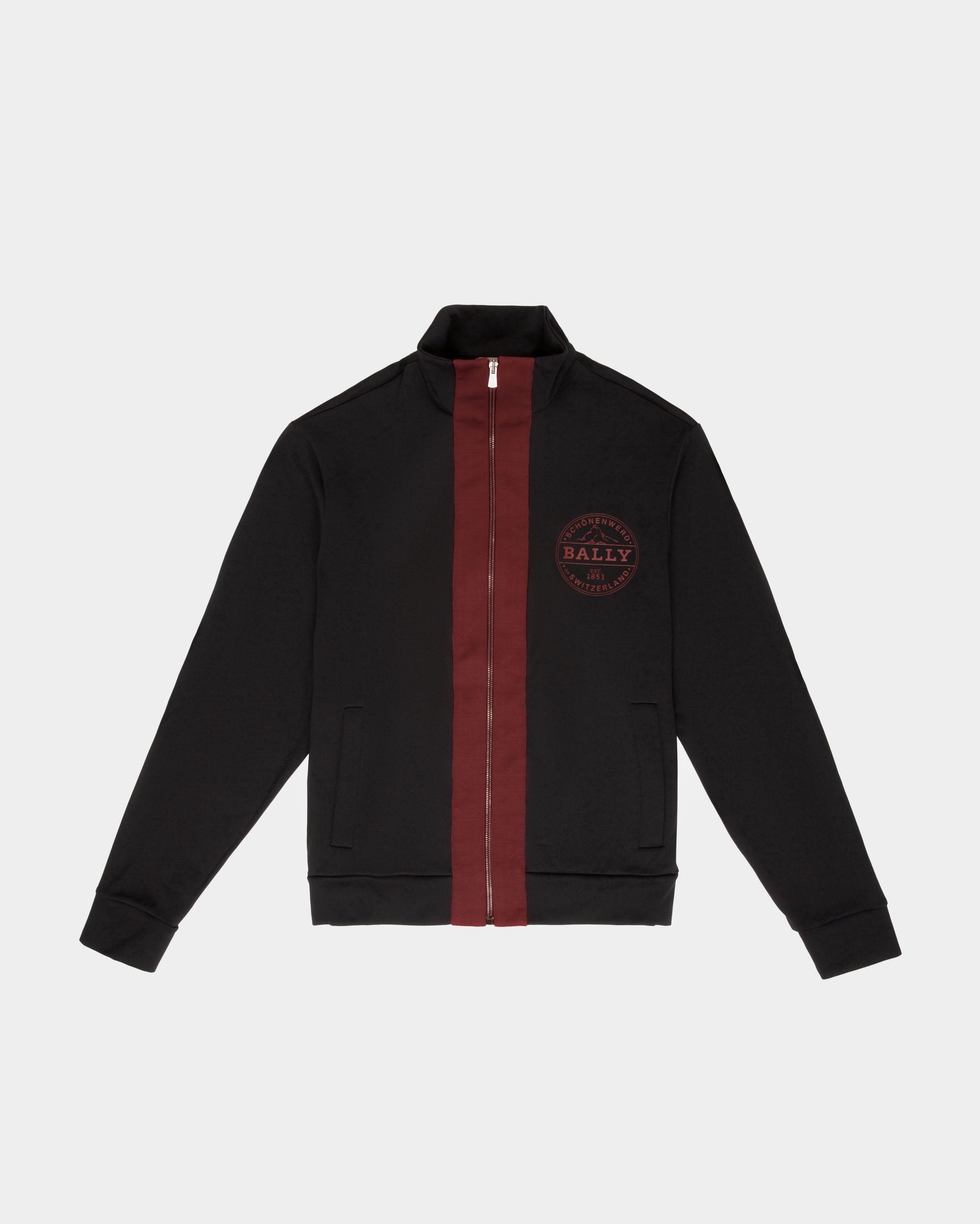Color-Block Sweatshirt In Mixed Polyamide In Black - Men's - Bally - 01