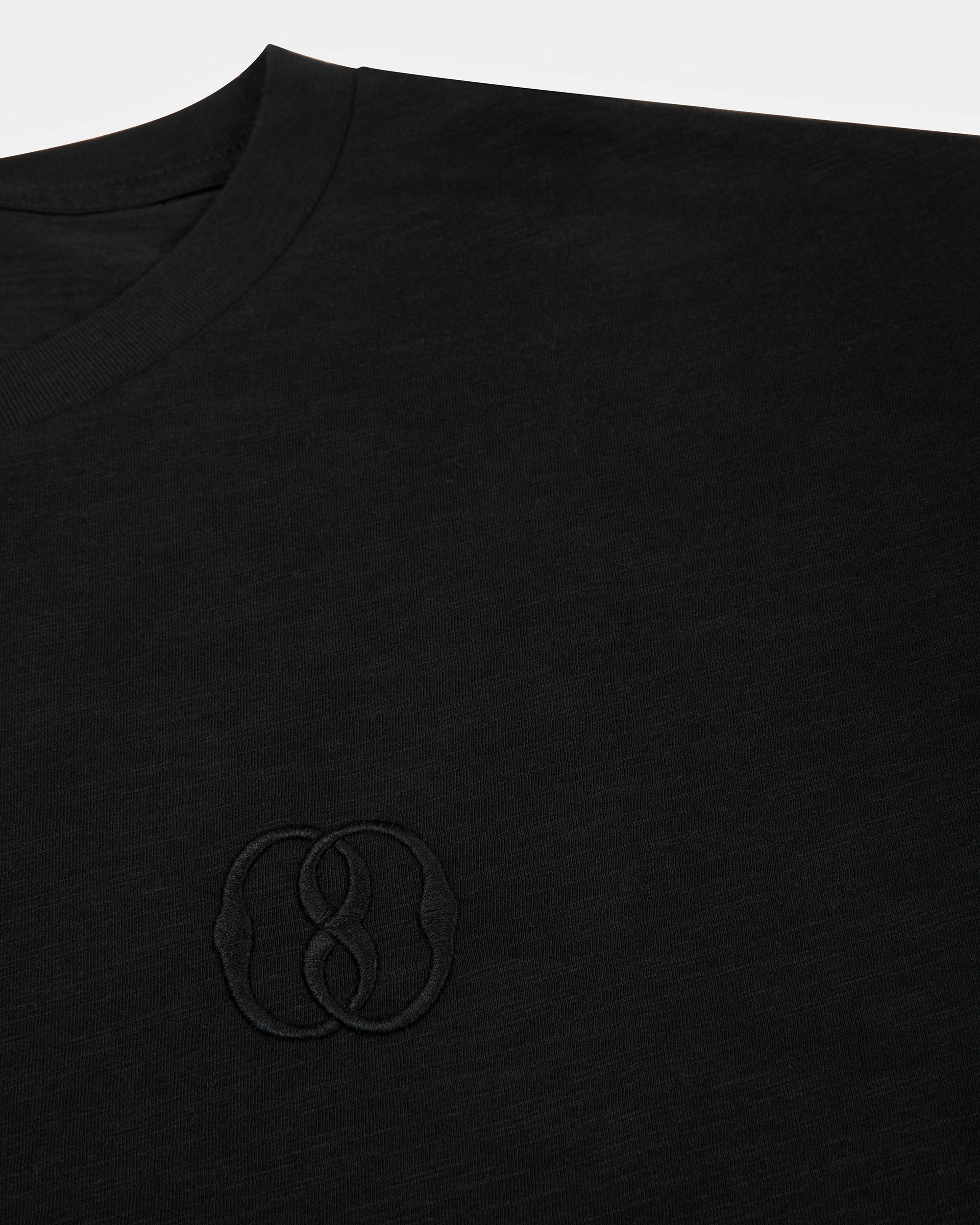 Camiseta De Algodón Bordada En Negro - Hombre - Bally - 02