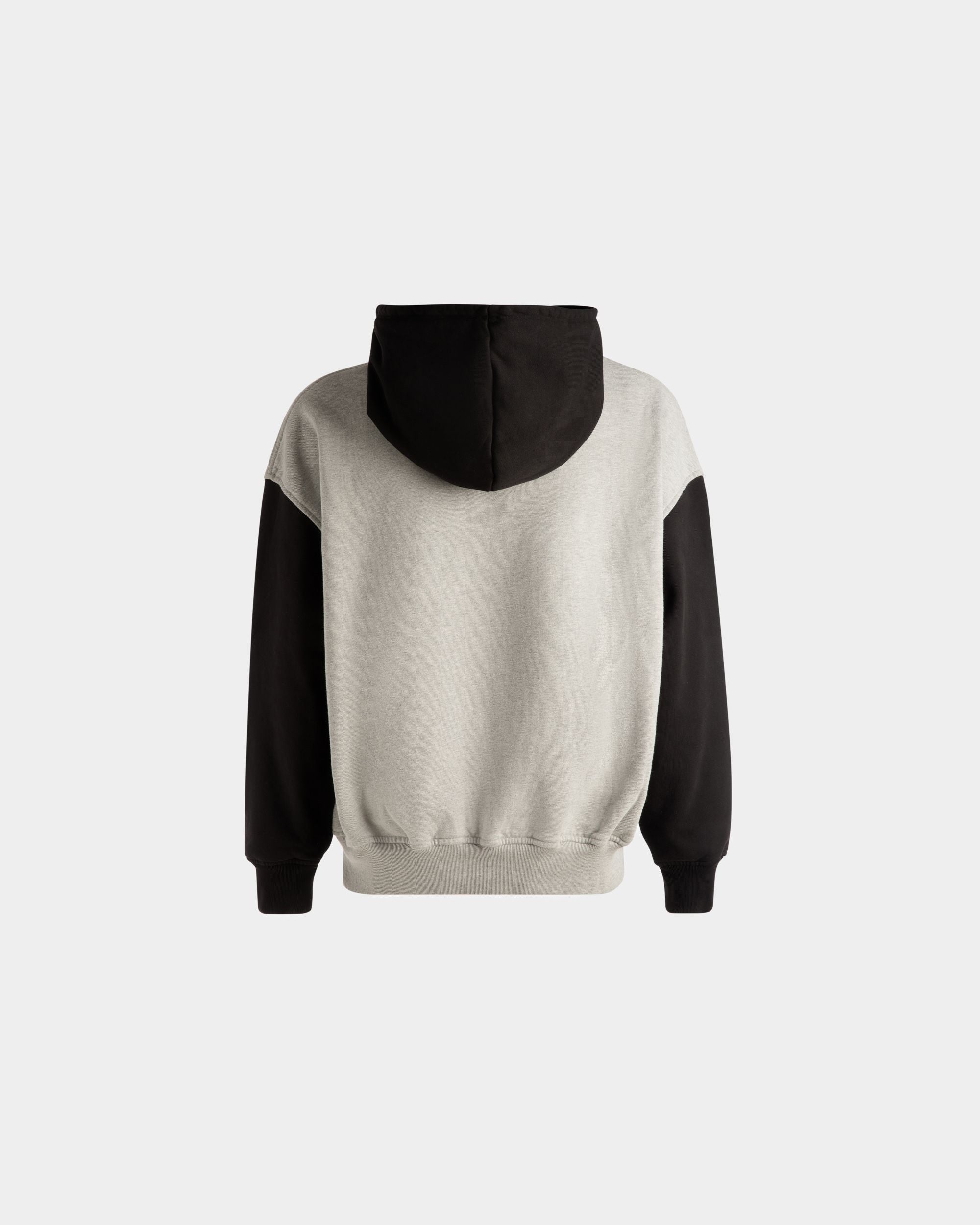 Sudadera De Algodón Bicolor Con Capucha En Gris Y Negro - Hombre - Bally - 07