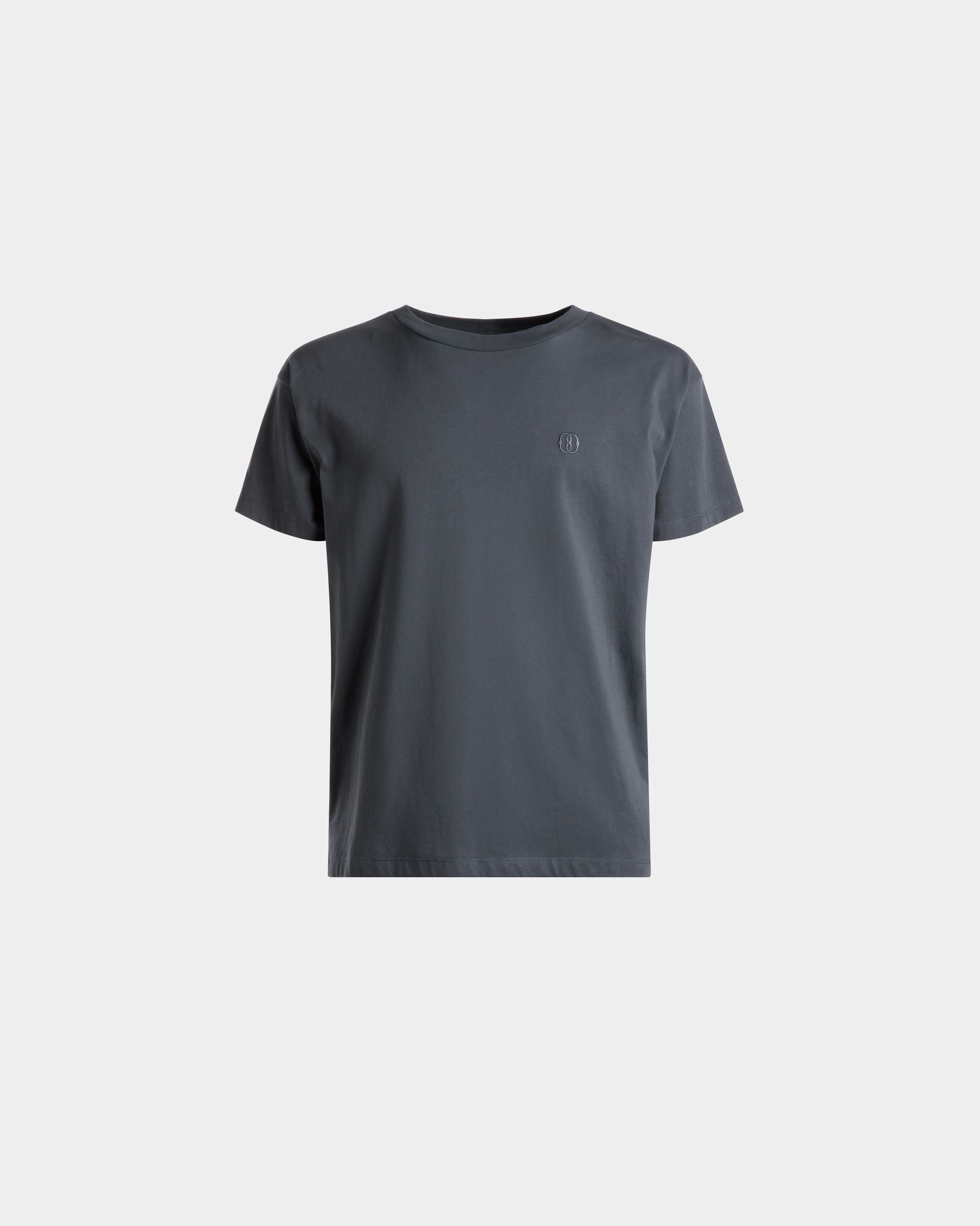 Camiseta Emblem Bordada De Algodón Color Piedra - Hombre - Bally - 01