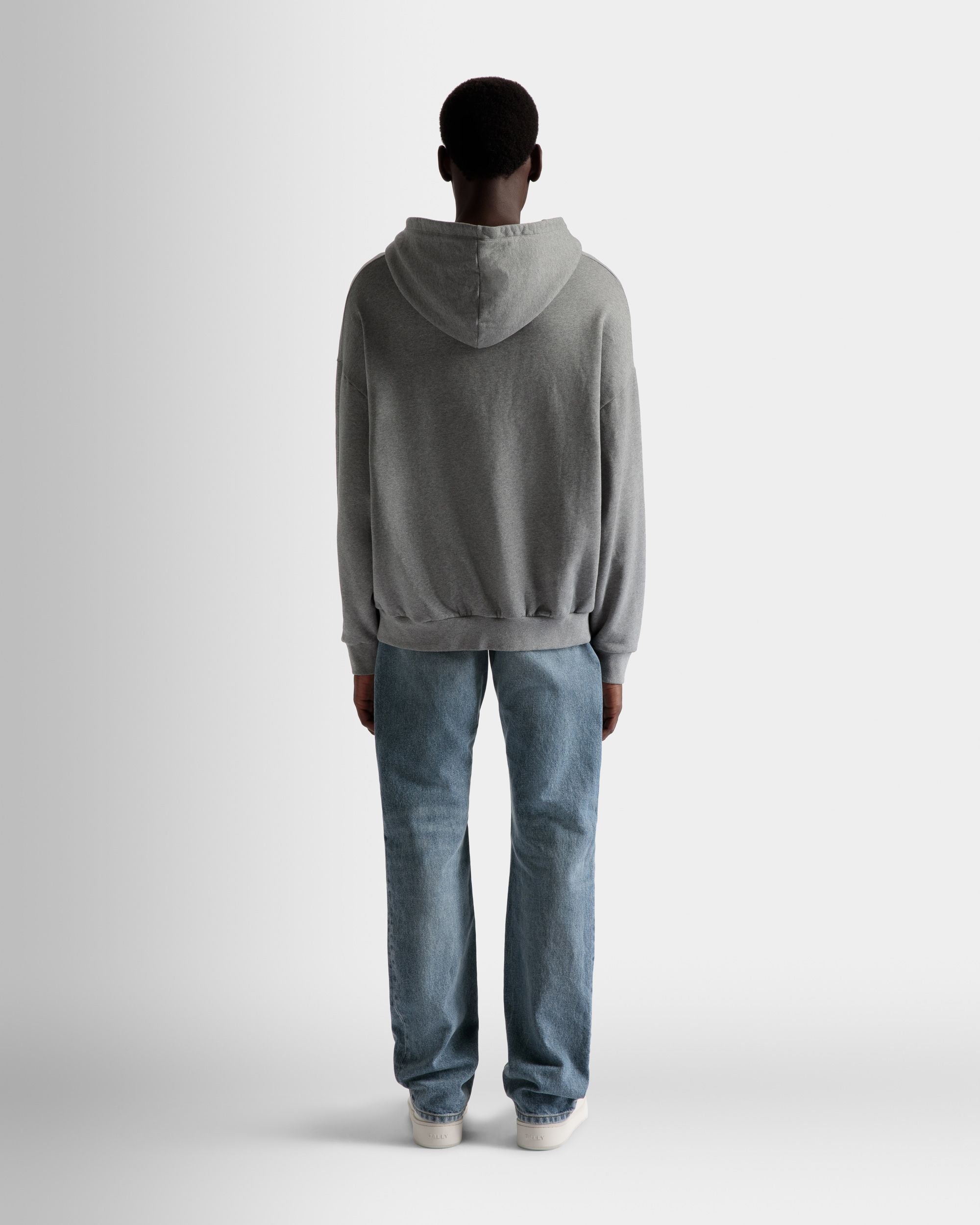 Sudadera Con Capucha Y Estampado Train De Algodón En Gris Jaspeado - Hombre - Bally - 06