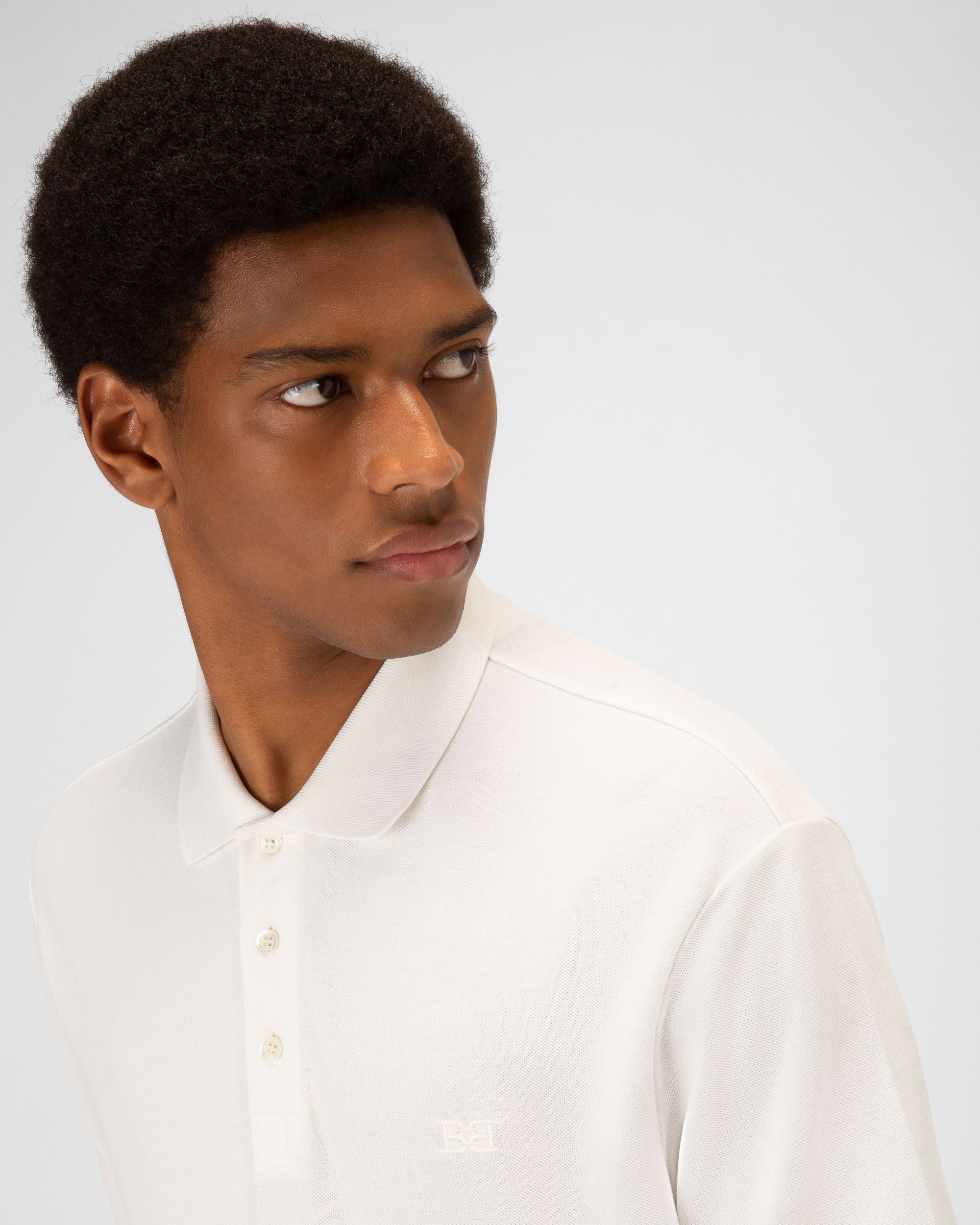 Polo B-Chain Top En Algodón De Color Crema - Hombre - Bally - 02