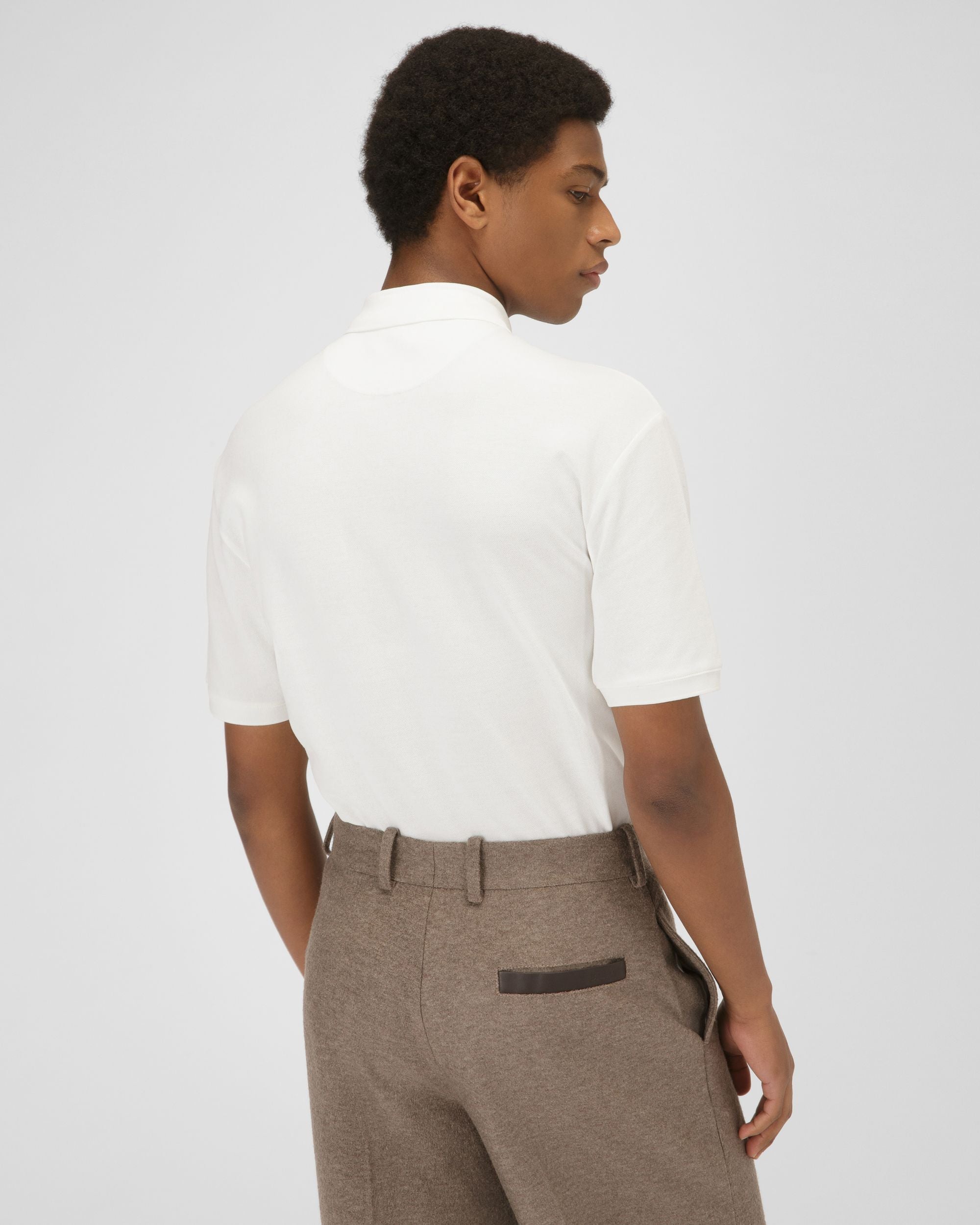 Polo B-Chain Top En Algodón De Color Crema - Hombre - Bally - 03
