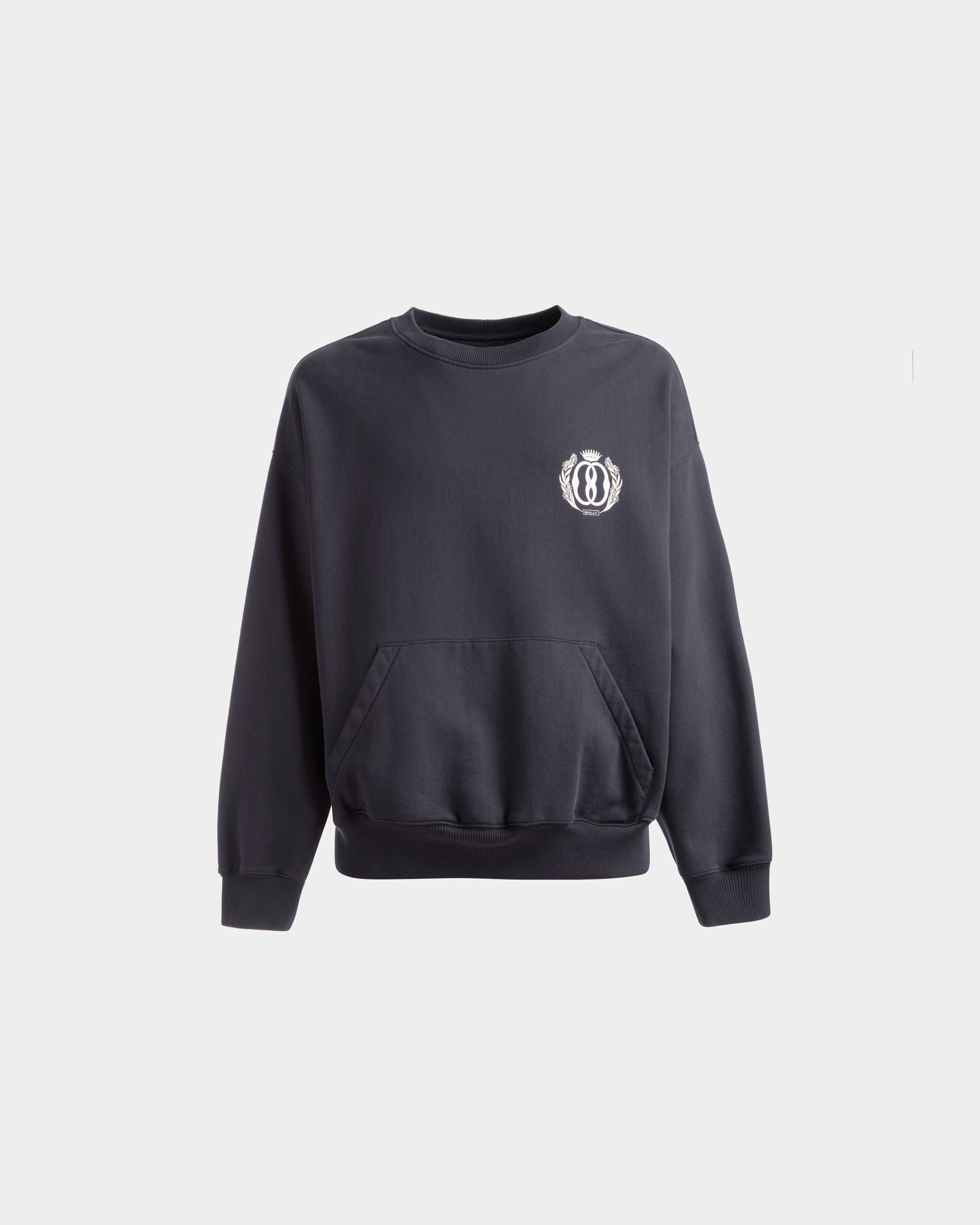 Pocket Sweatshirt In Midnight Cotton - Men's - Bally - 01