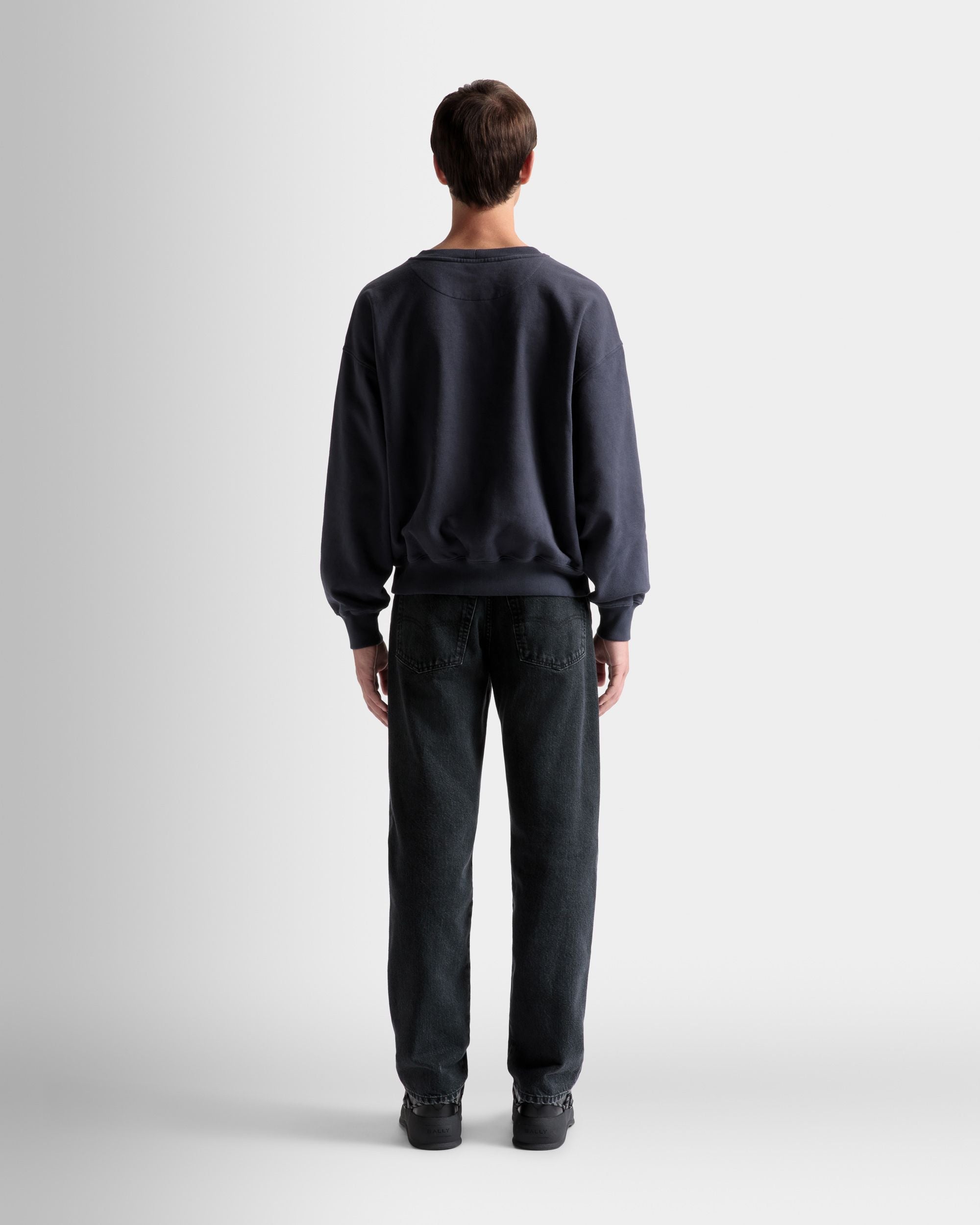 Pocket Sweatshirt In Midnight Cotton - Men's - Bally - 06