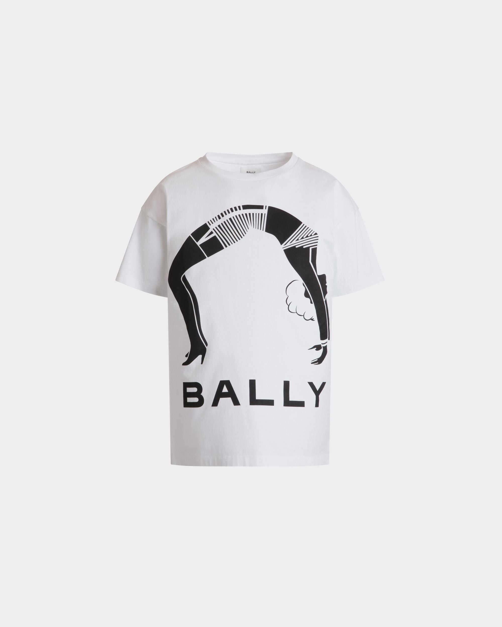 Camiseta De Algodón Blanco Con Estampado - Hombre - Bally - 01
