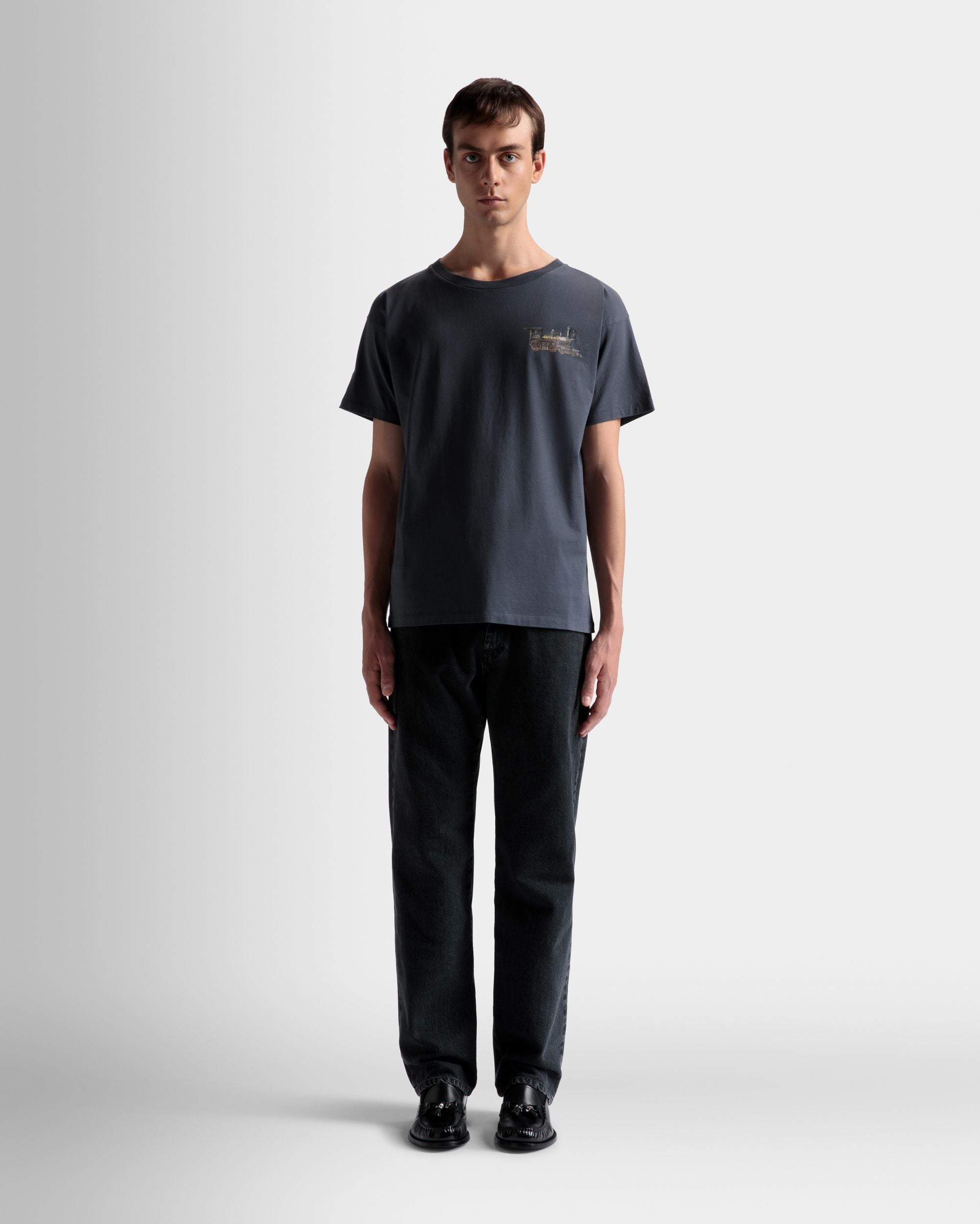 Camiseta Train De Algodón Color Piedra - Hombre - Bally - 02