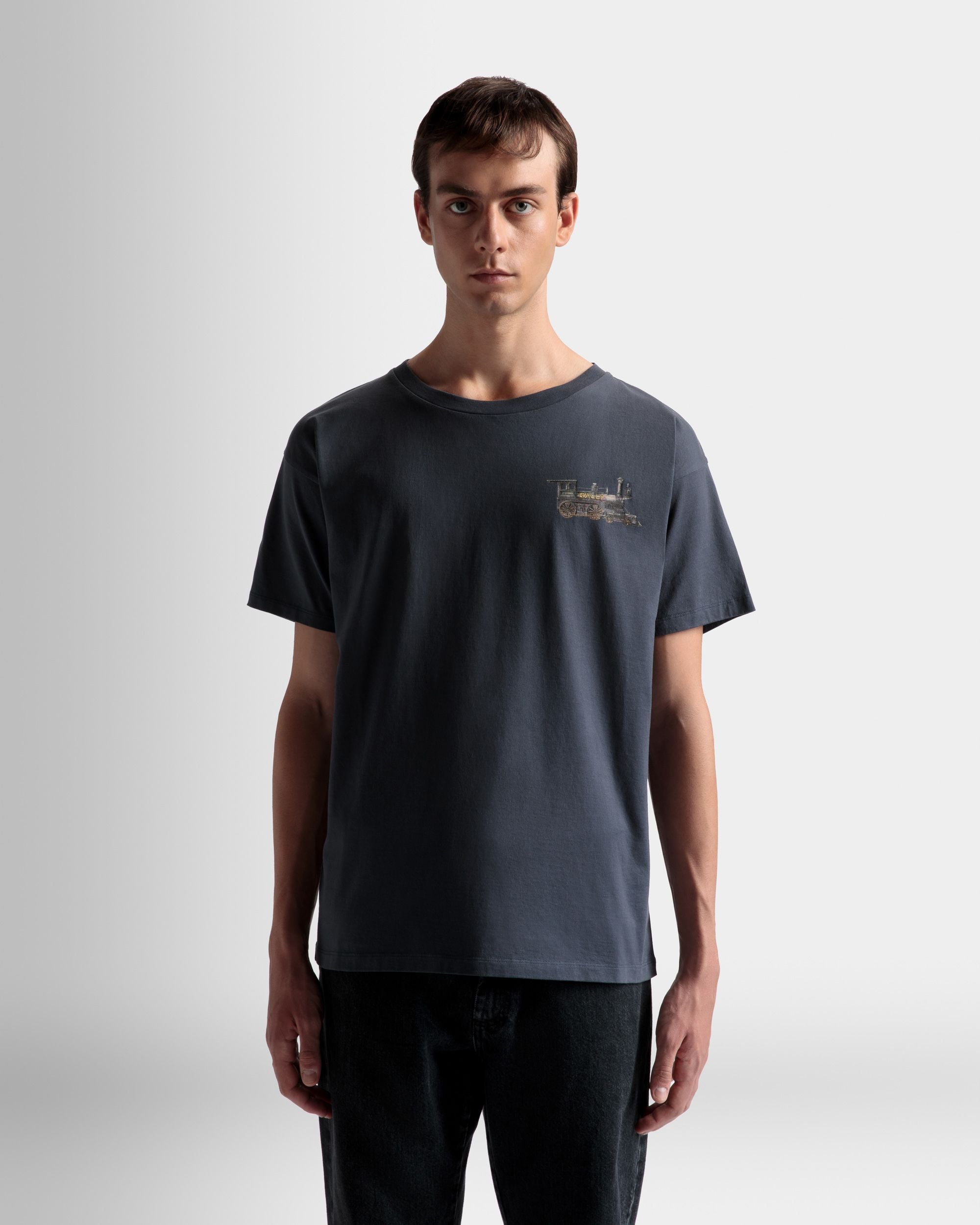 Camiseta Train De Algodón Color Piedra - Hombre - Bally - 03