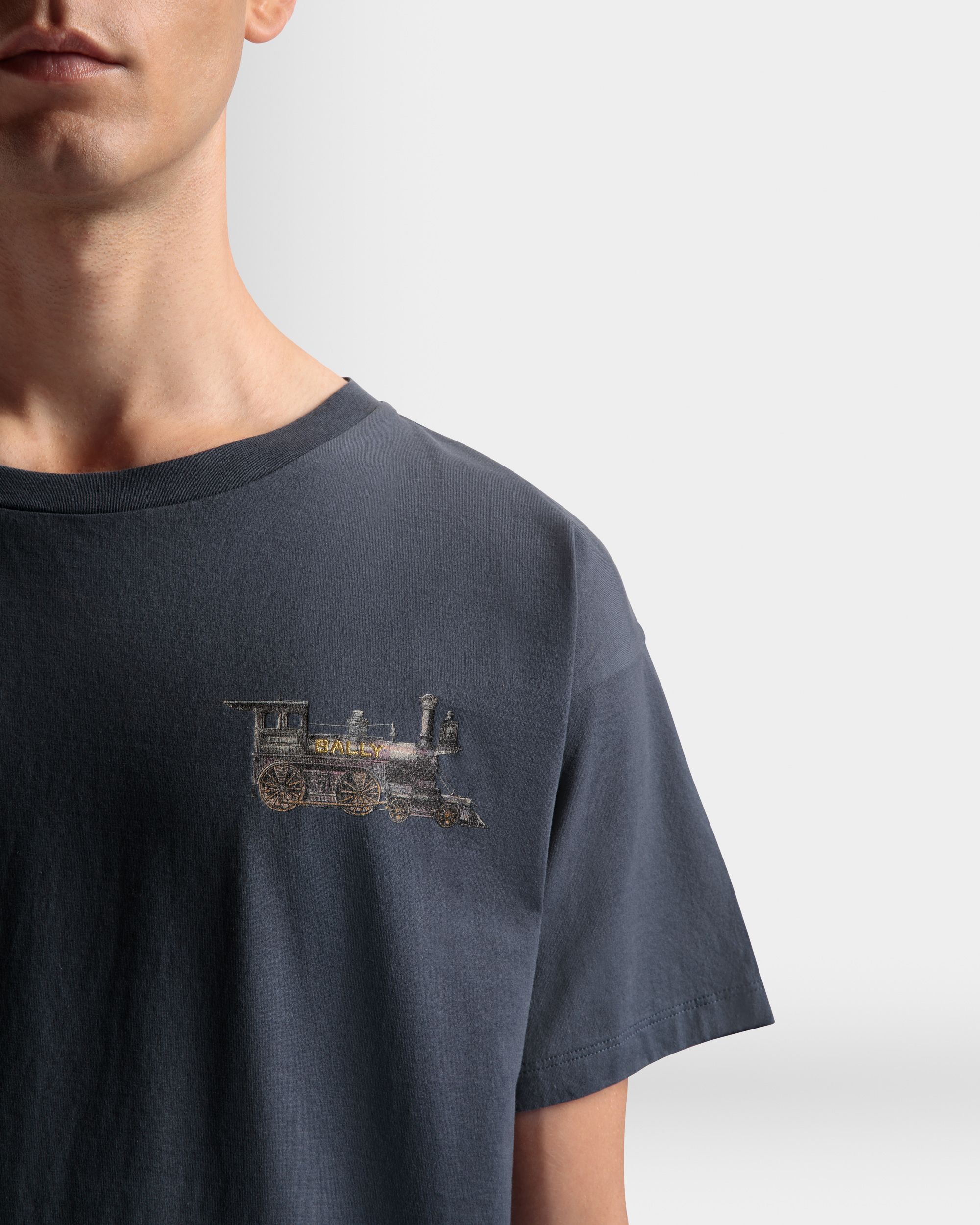 Camiseta Train De Algodón Color Piedra - Hombre - Bally - 04