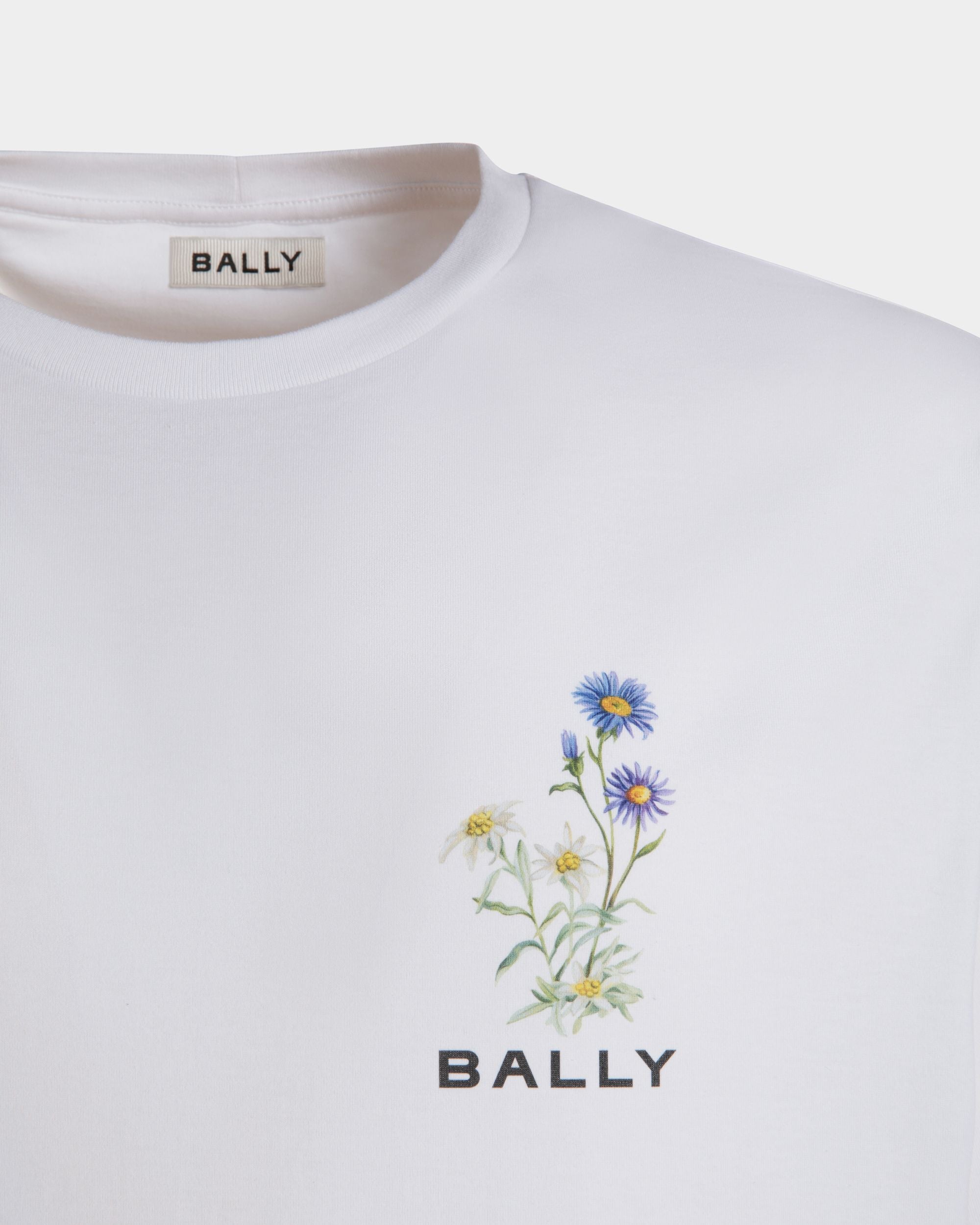 Camiseta Con Estampado Mountain Flower De Algodón Blanco - Hombre - Bally - 02