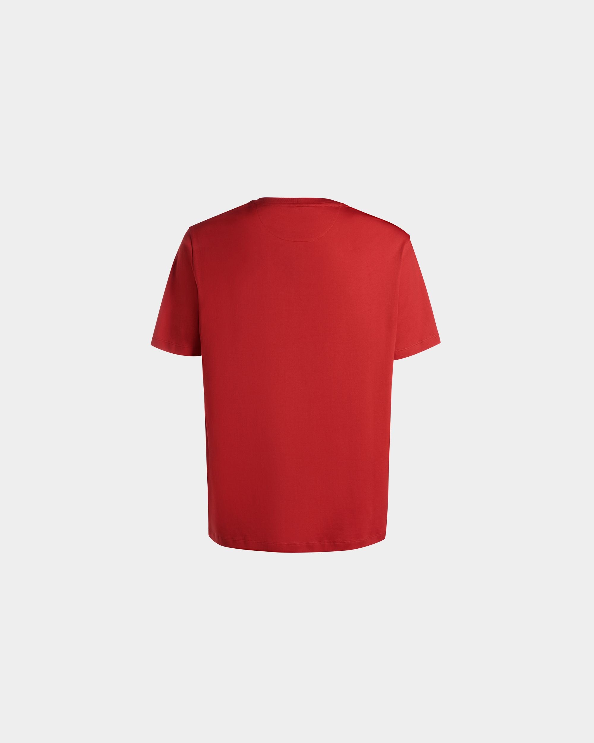 T-Shirt With Mountain Flower Print In Candy Red Cotton - Men's - Bally - 03