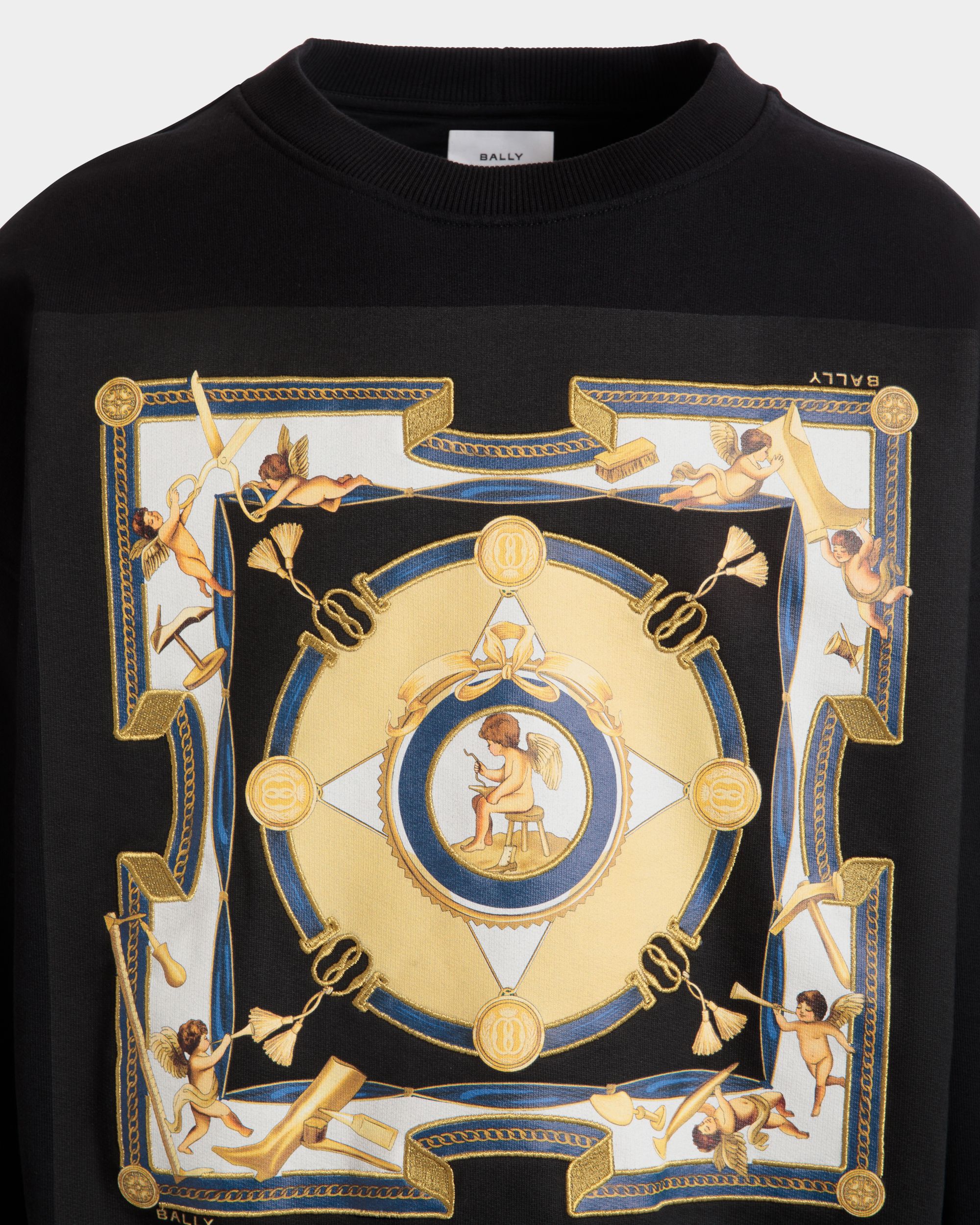 Sudadera De Algodón Negro Con Estampado - Hombre - Bally - 02