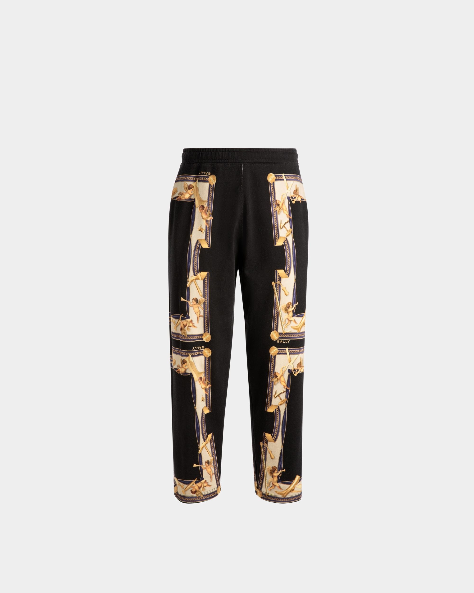 Pantalones De Chándal Estampados De Algodón En Negro - Hombre - Bally - 01