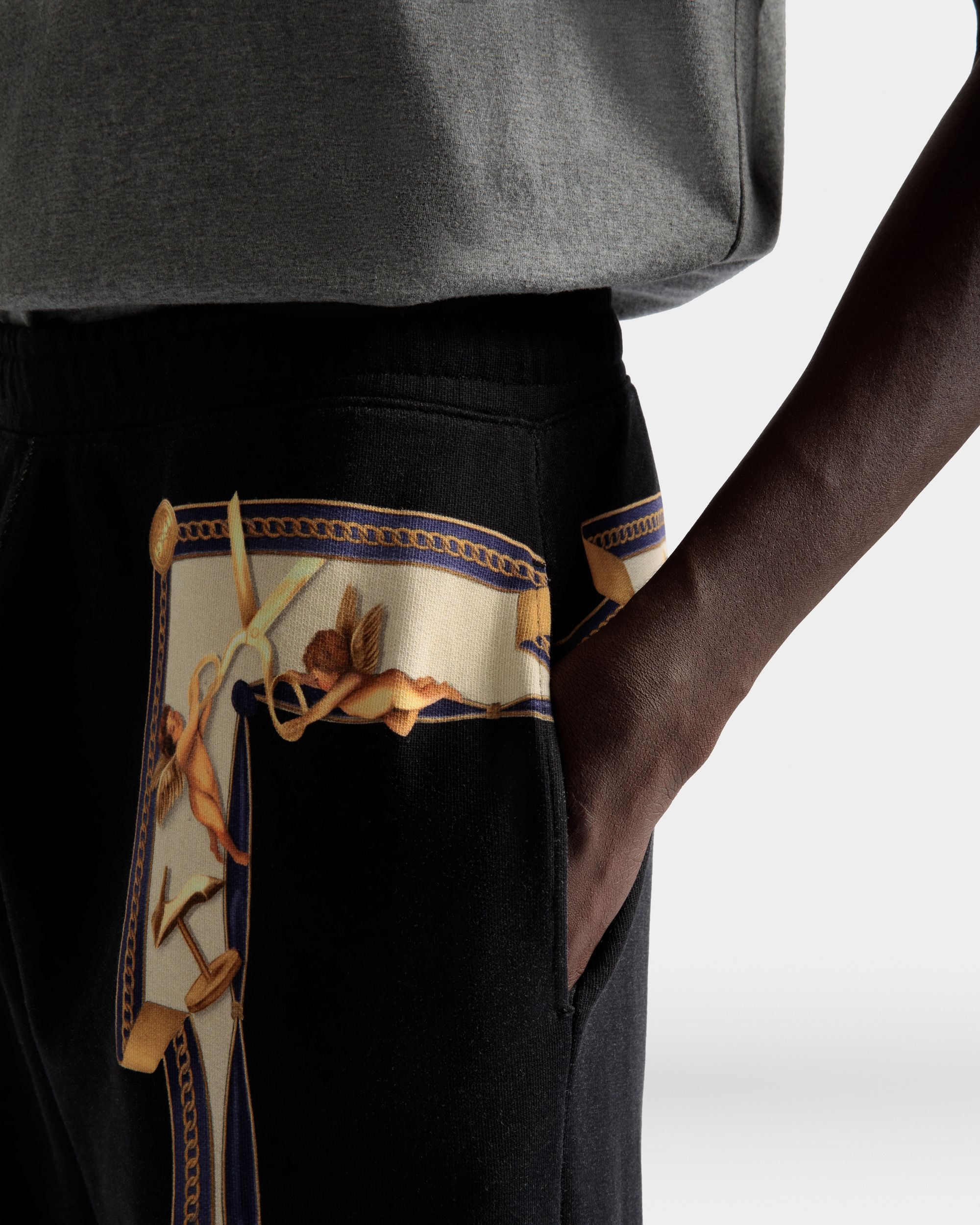 Pantalones De Chándal Estampados De Algodón En Negro - Hombre - Bally - 04