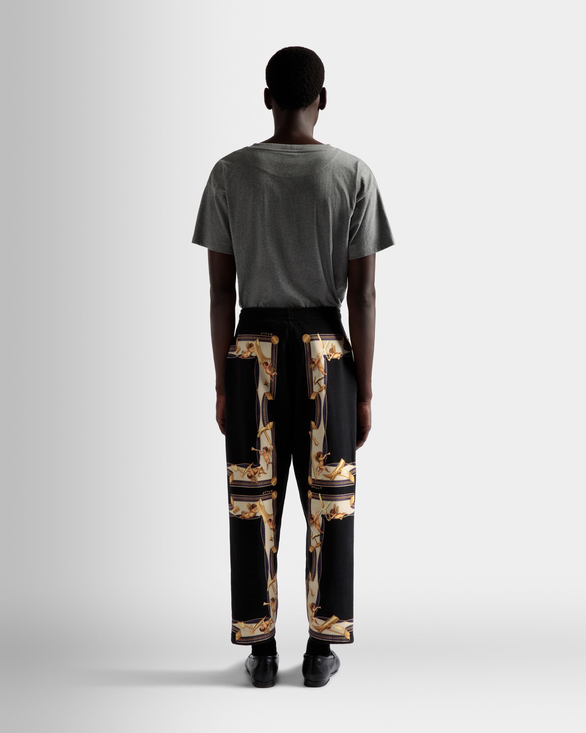 Pantalones De Chándal Estampados De Algodón En Negro - Hombre - Bally - 06