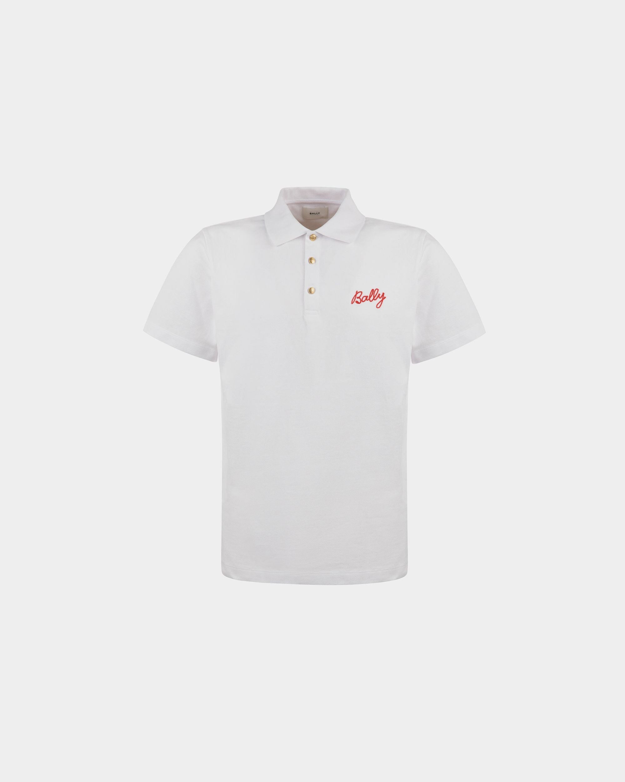 Polo Shirt in White Cotton - Men's - Bally - 01