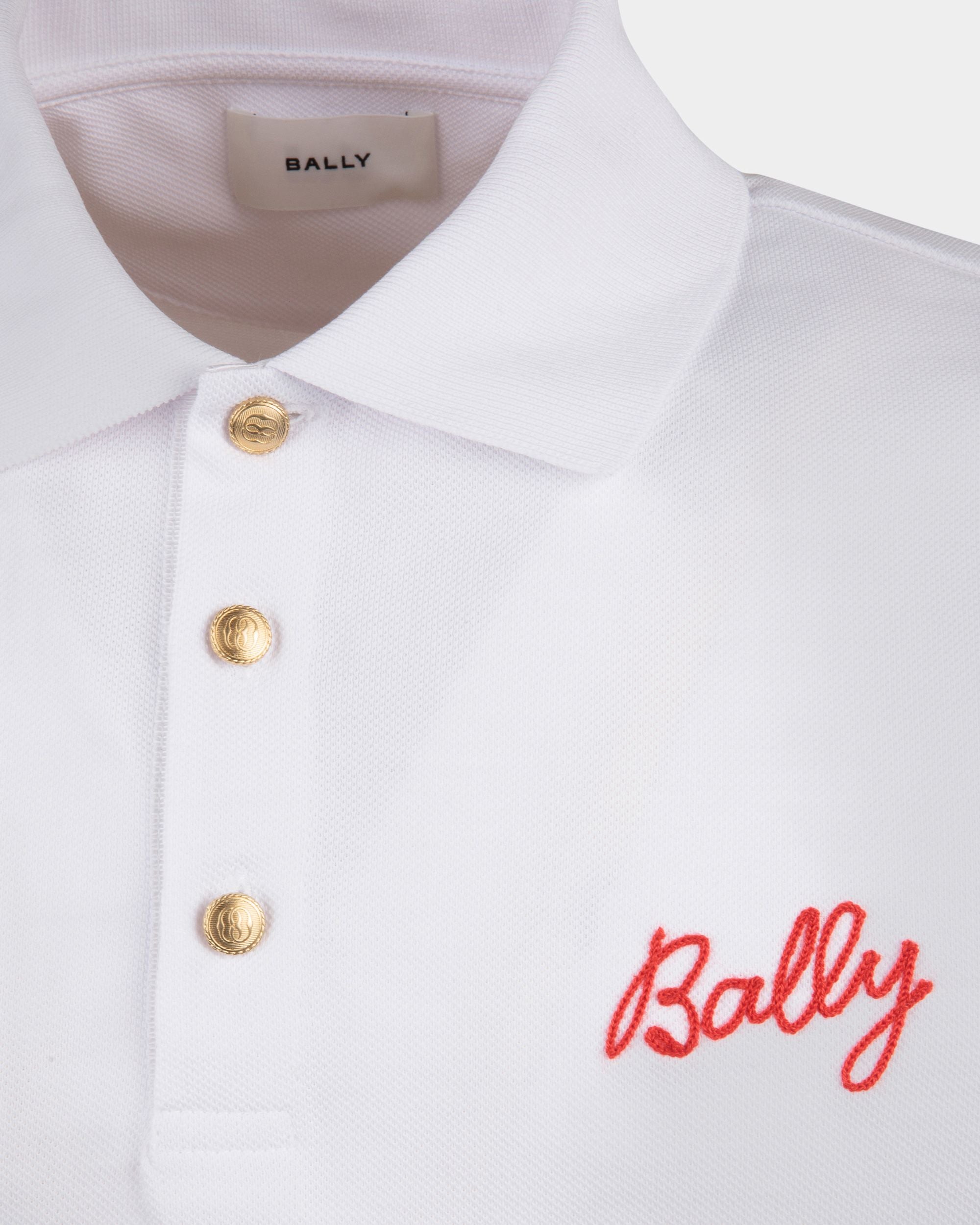 Polo Shirt in White Cotton - Men's - Bally - 02