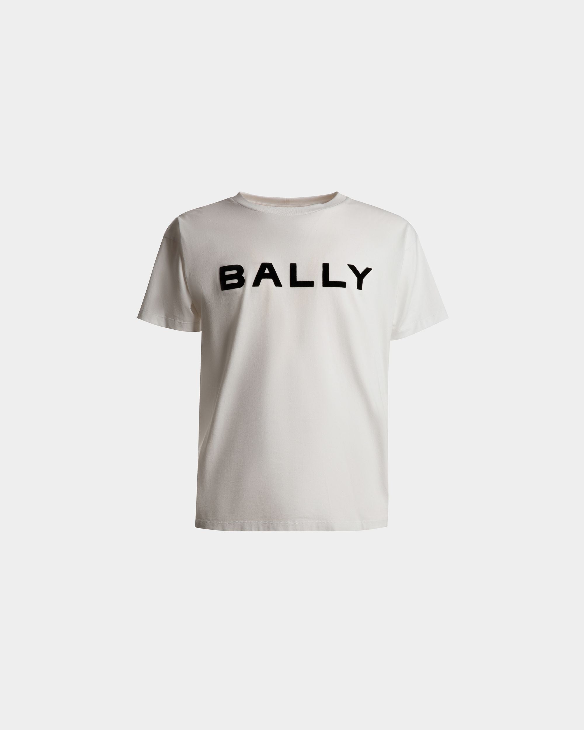 Camiseta De Algodón Blanco Con Logo - Hombre - Bally - 01