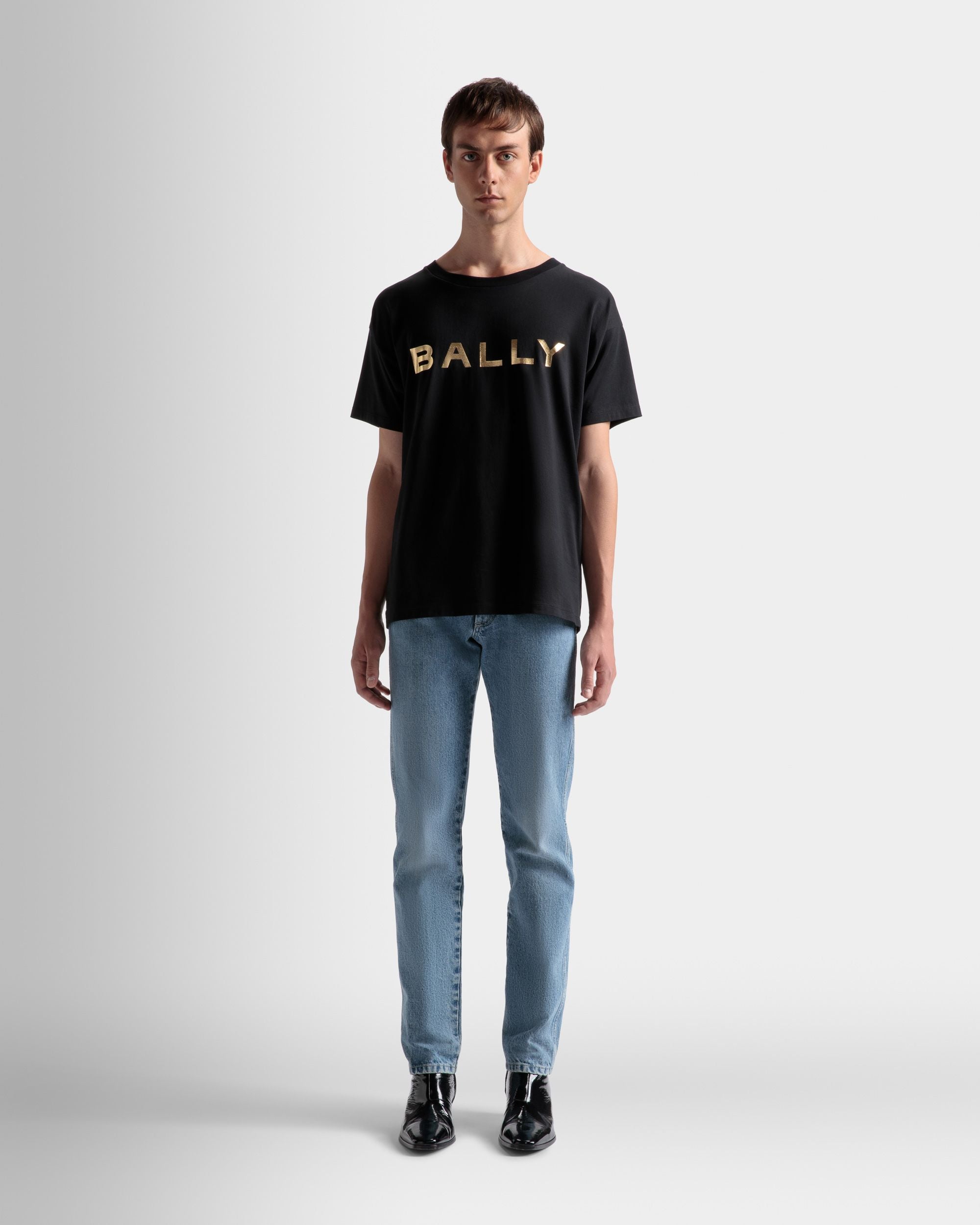 Camiseta Con Logotipo De Algodón En Negro - Hombre - Bally - 02