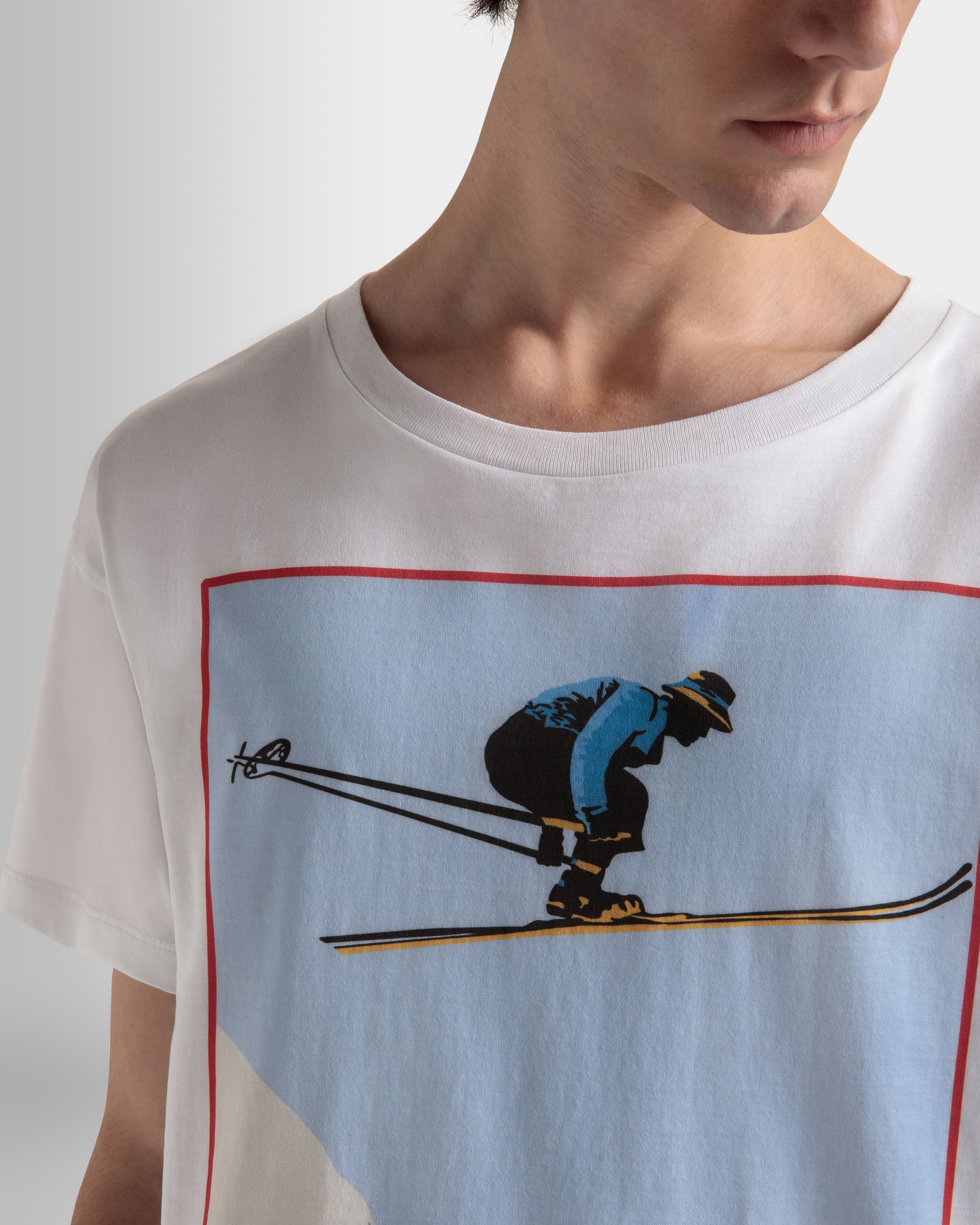 T-Shirt In White Cotton With Print - Men's - Bally - 04